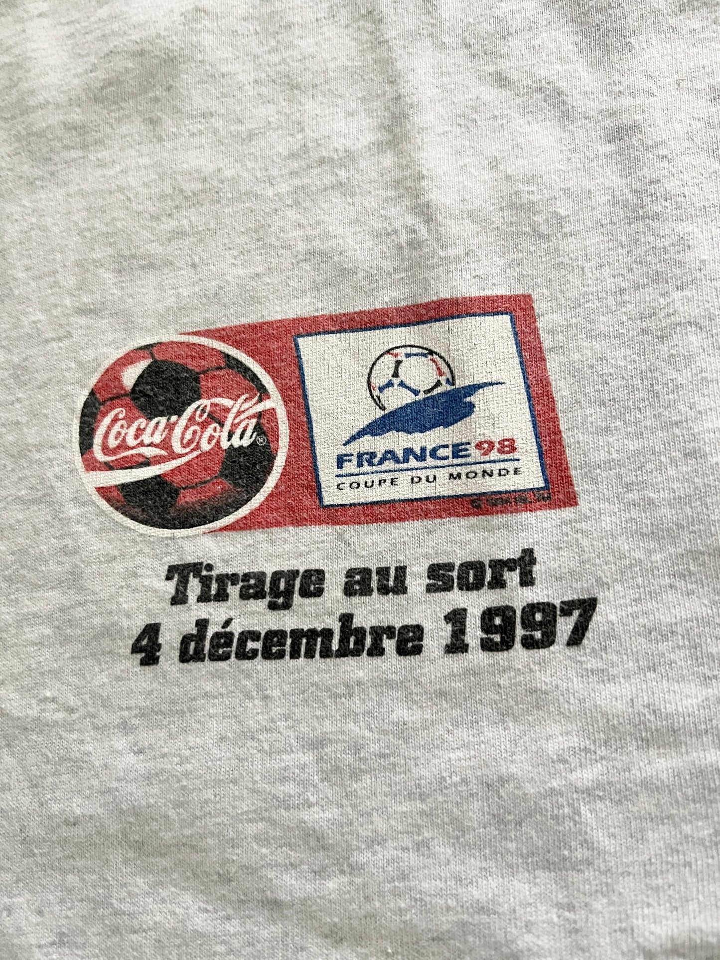 GREY COCA COLA X WORLD CUP '98 TEE - 1990S - XL