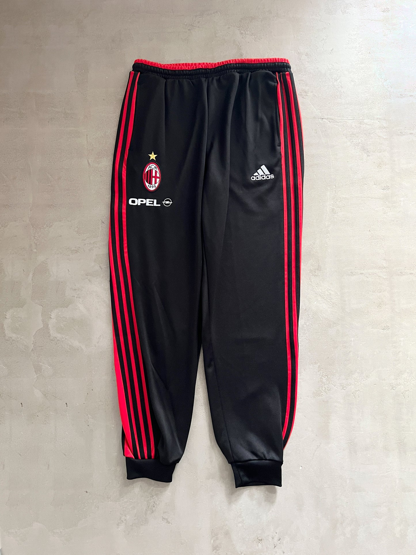 BLACK AC MILAN TRACK PANTS - 1990S - XL/L