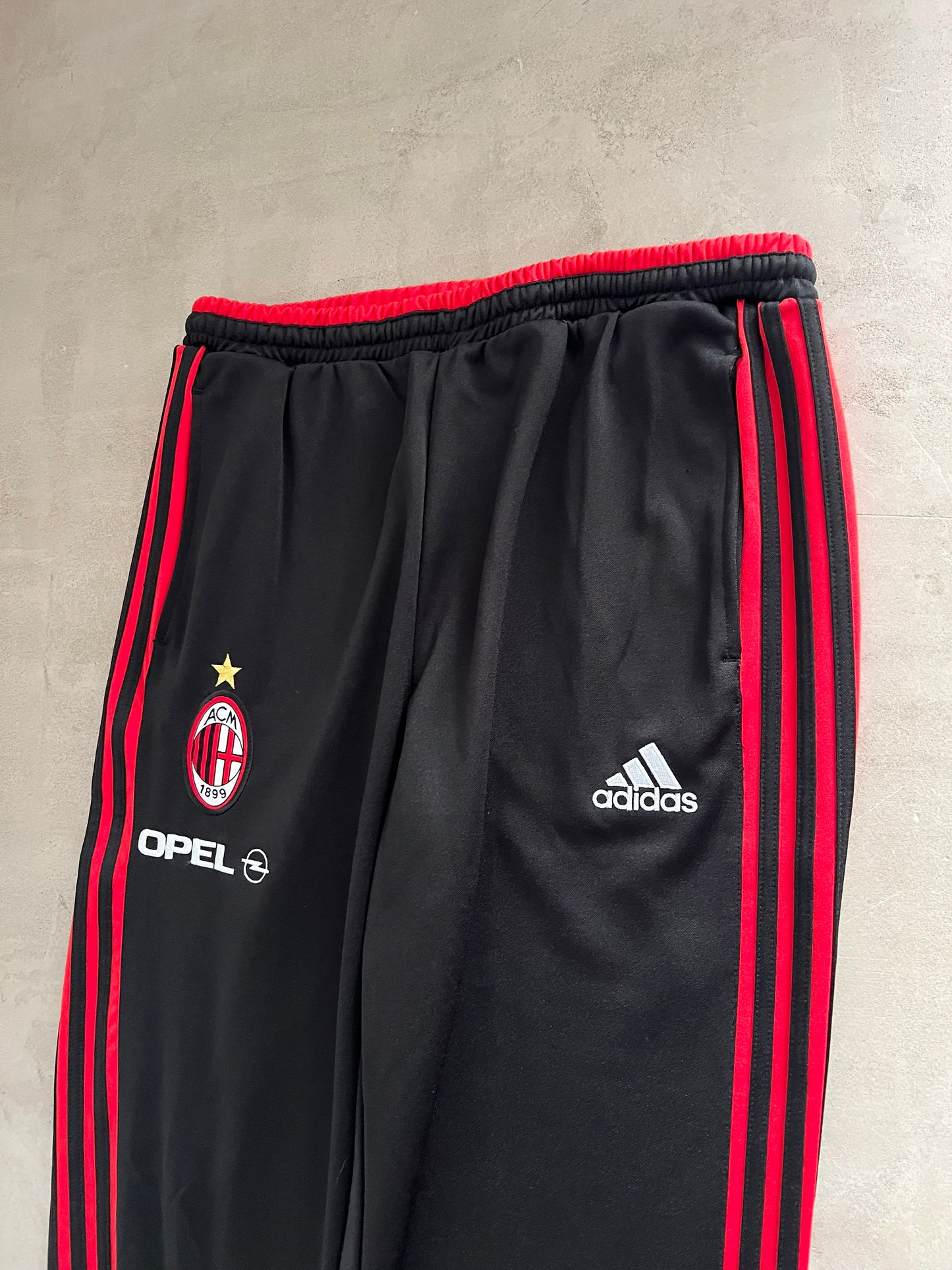 BLACK AC MILAN TRACK PANTS - 1990S - XL/L