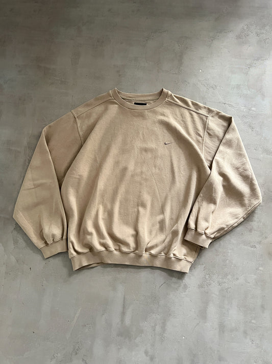 BEIGE NIKE SWEATER - 1990S - L