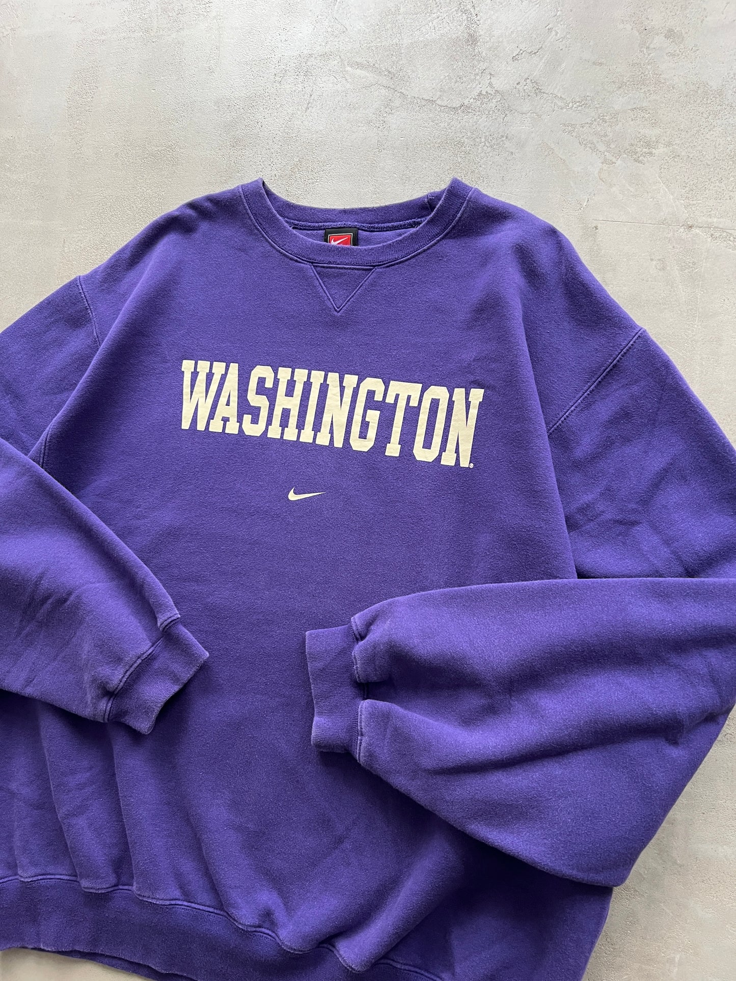 PURPLE NIKE WASHINGTON SWEATER - 1990S - XL