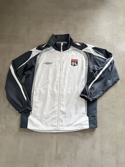 WHITE/GREY OLYMPIQUE LYON TRACK JACKET - 2000S - XL