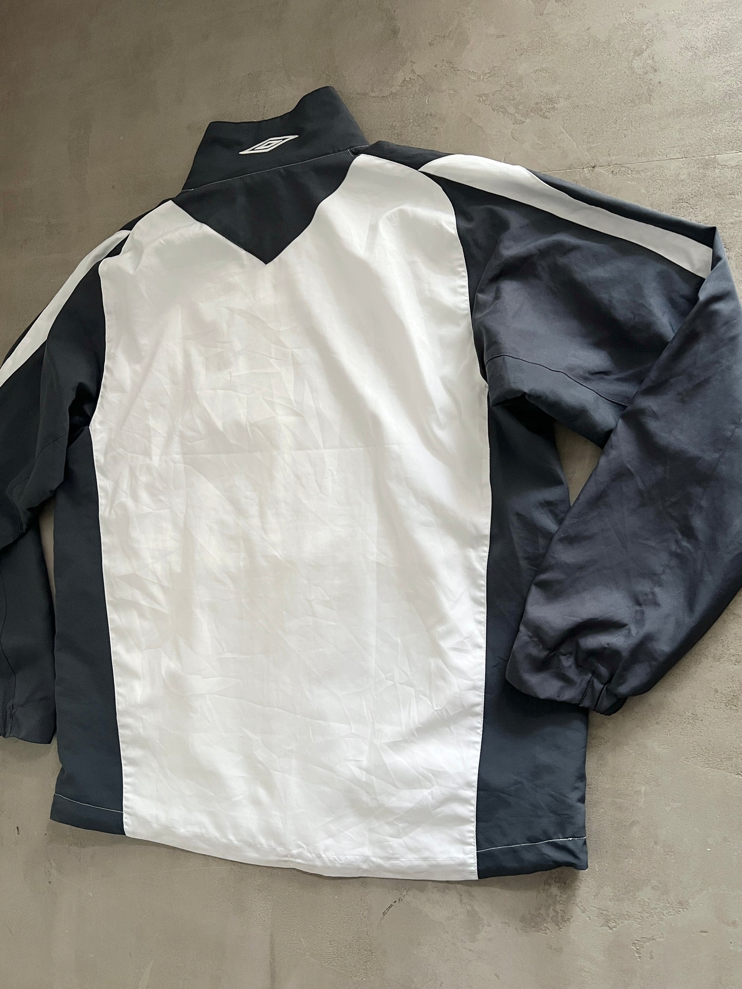 WHITE/GREY OLYMPIQUE LYON TRACK JACKET - 2000S - XL