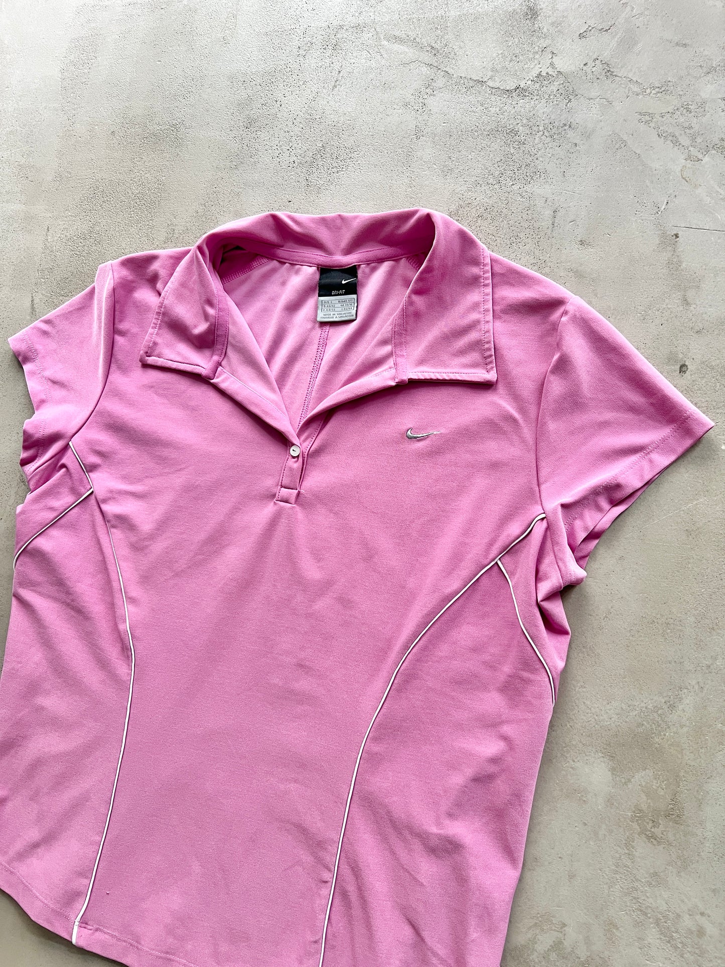 PINK POLO TEE - 2000S - WMNS M/L