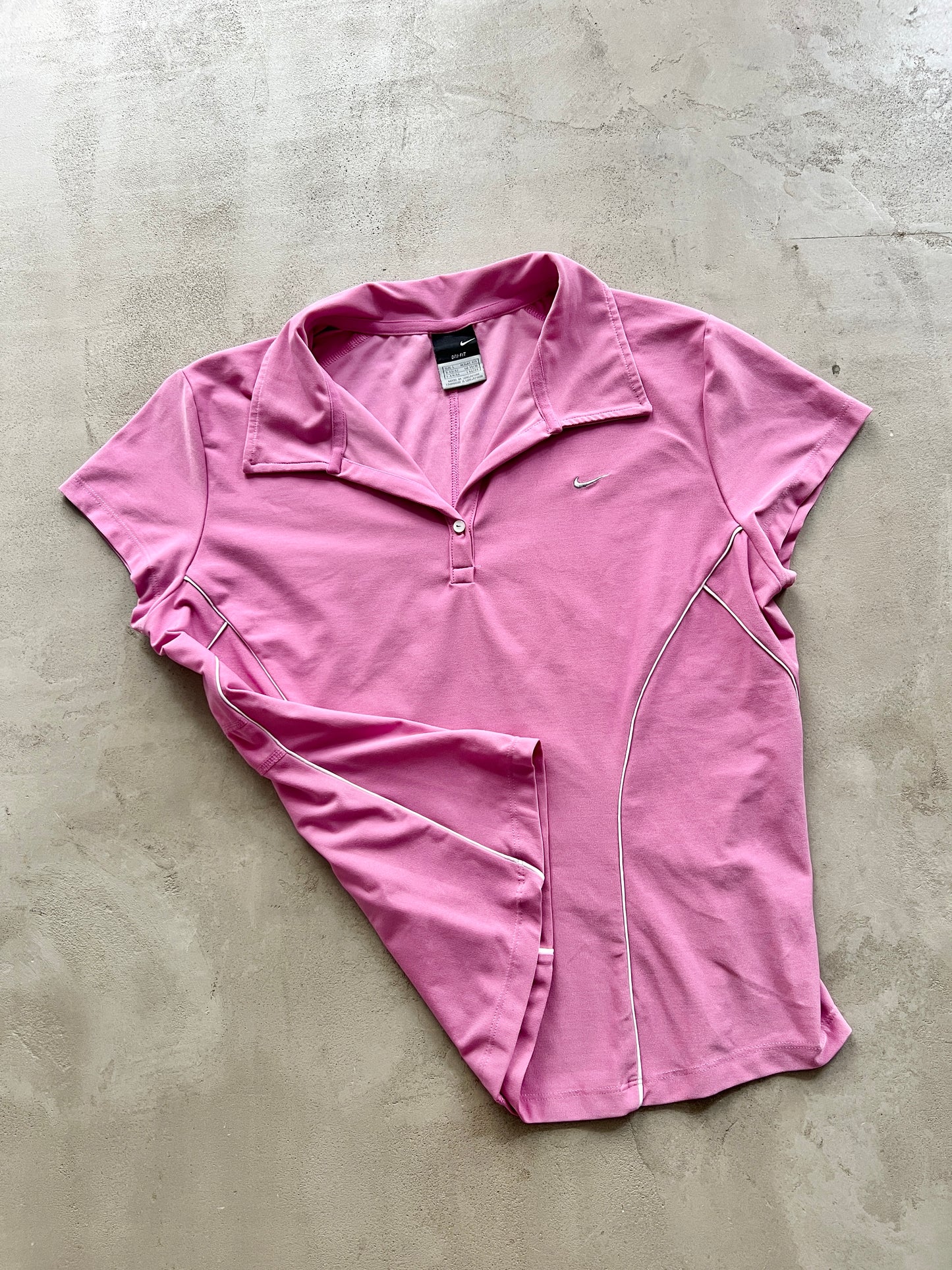 PINK POLO TEE - 2000S - WMNS M/L