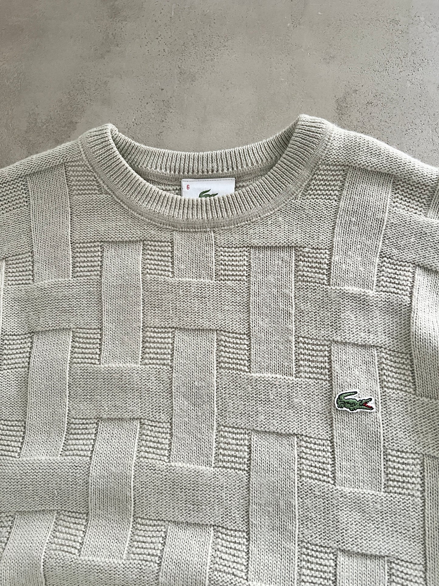 CREME LACOSTE KNIT SWEATER - 2000S - L/M