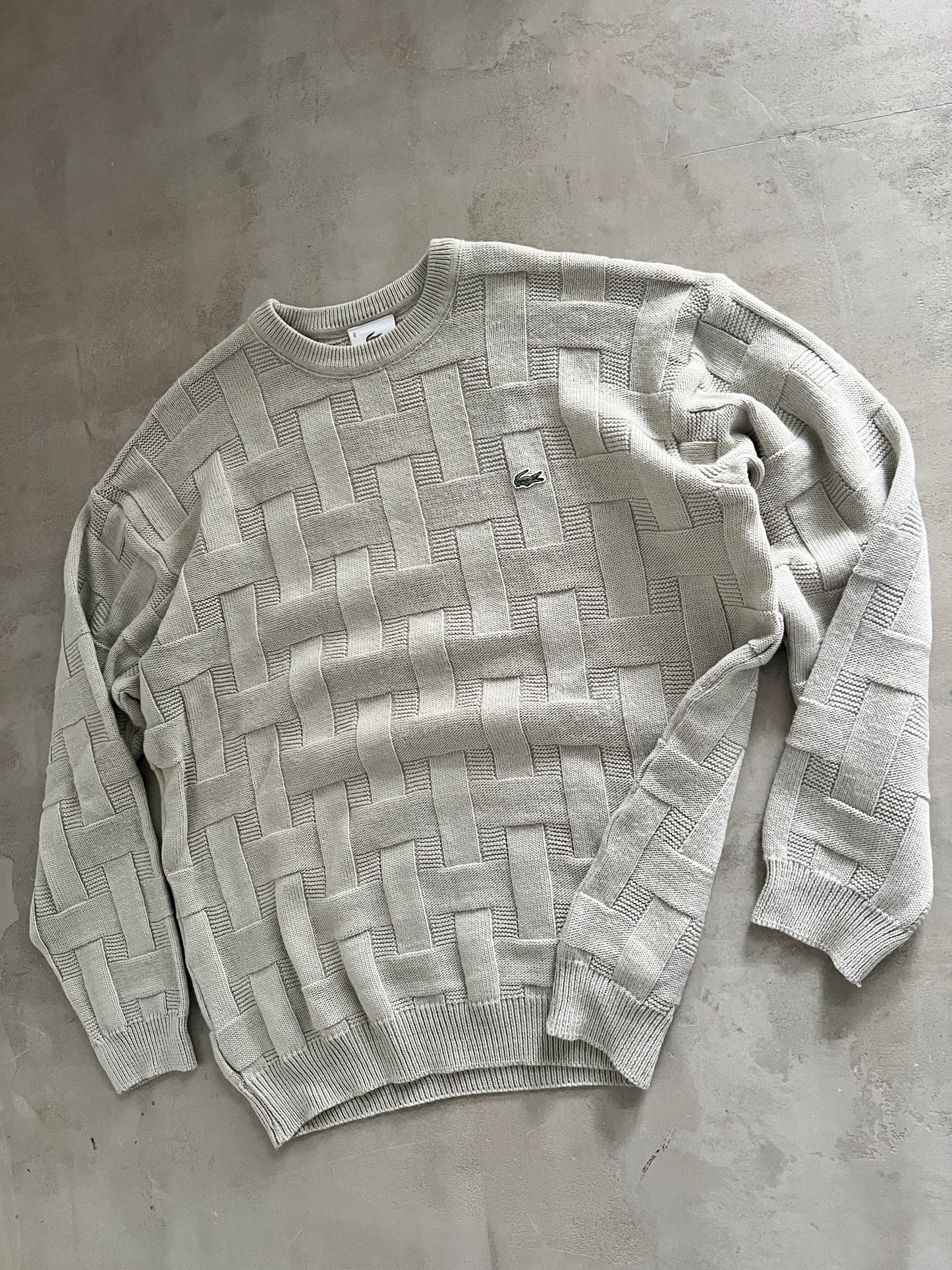 CREME LACOSTE KNIT SWEATER - 2000S - L/M