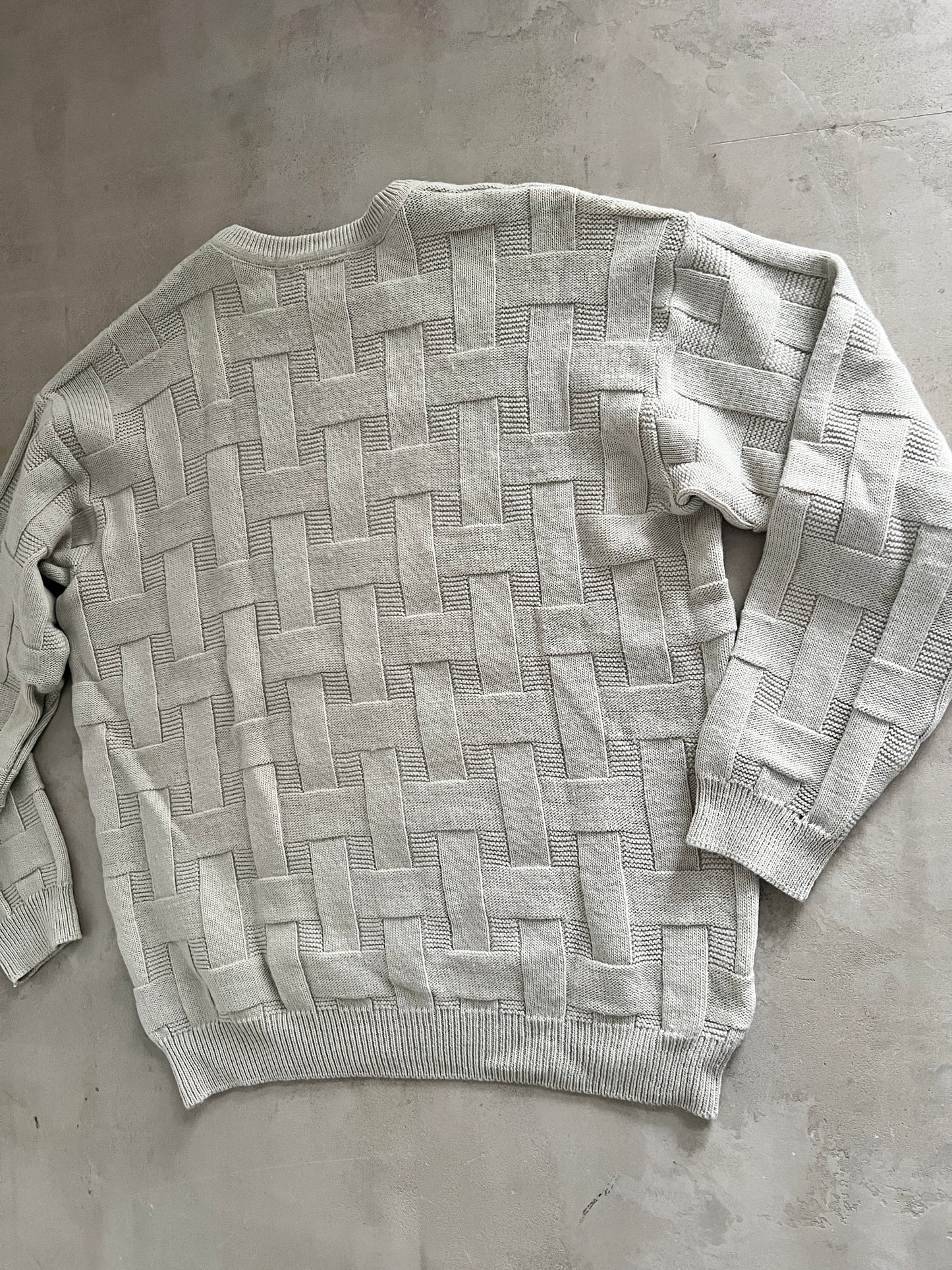 CREME LACOSTE KNIT SWEATER - 2000S - L/M