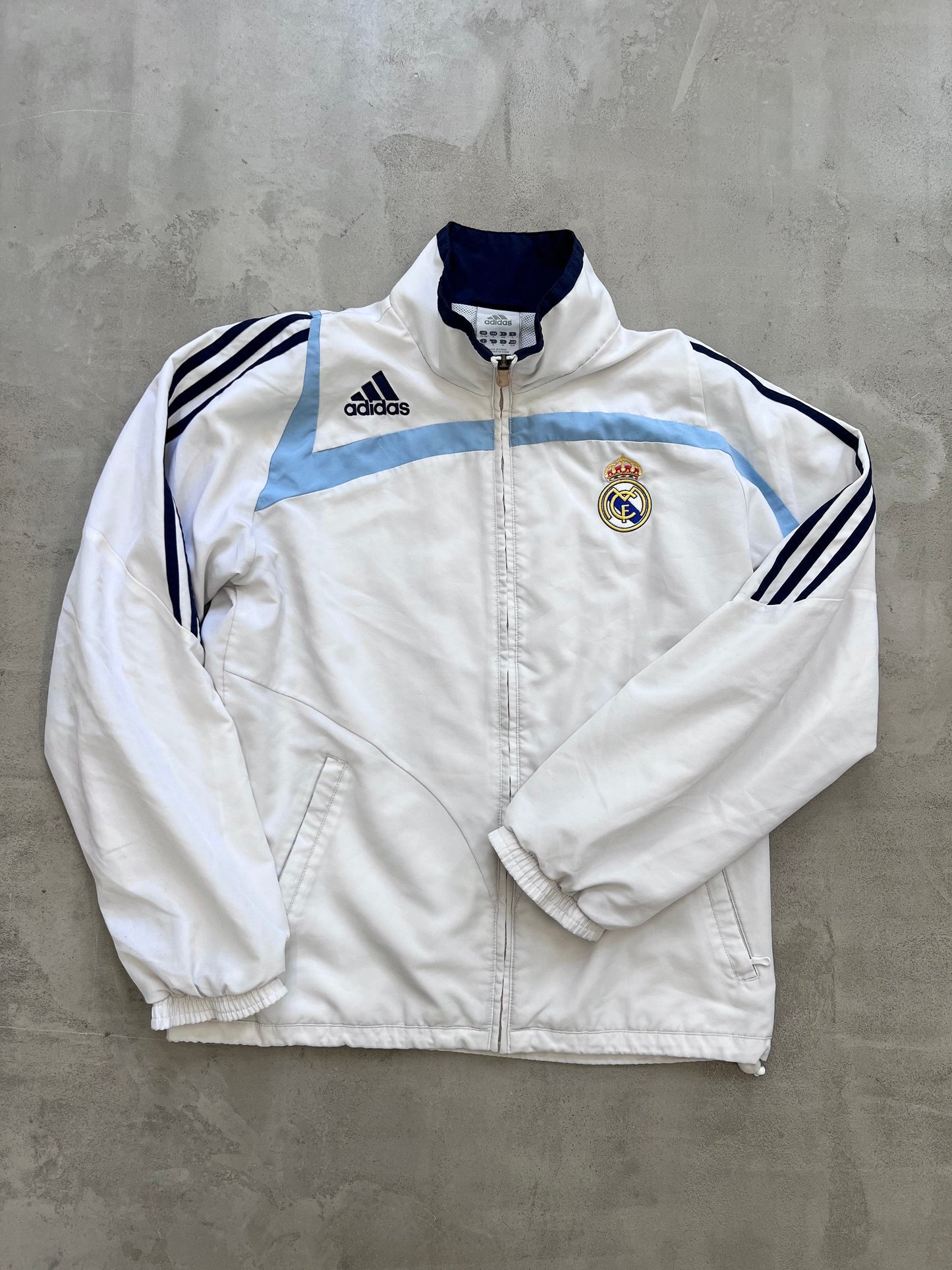 WHITE/BABY BLUE REAL MADRID TRACK JACKET - 2000S - XL