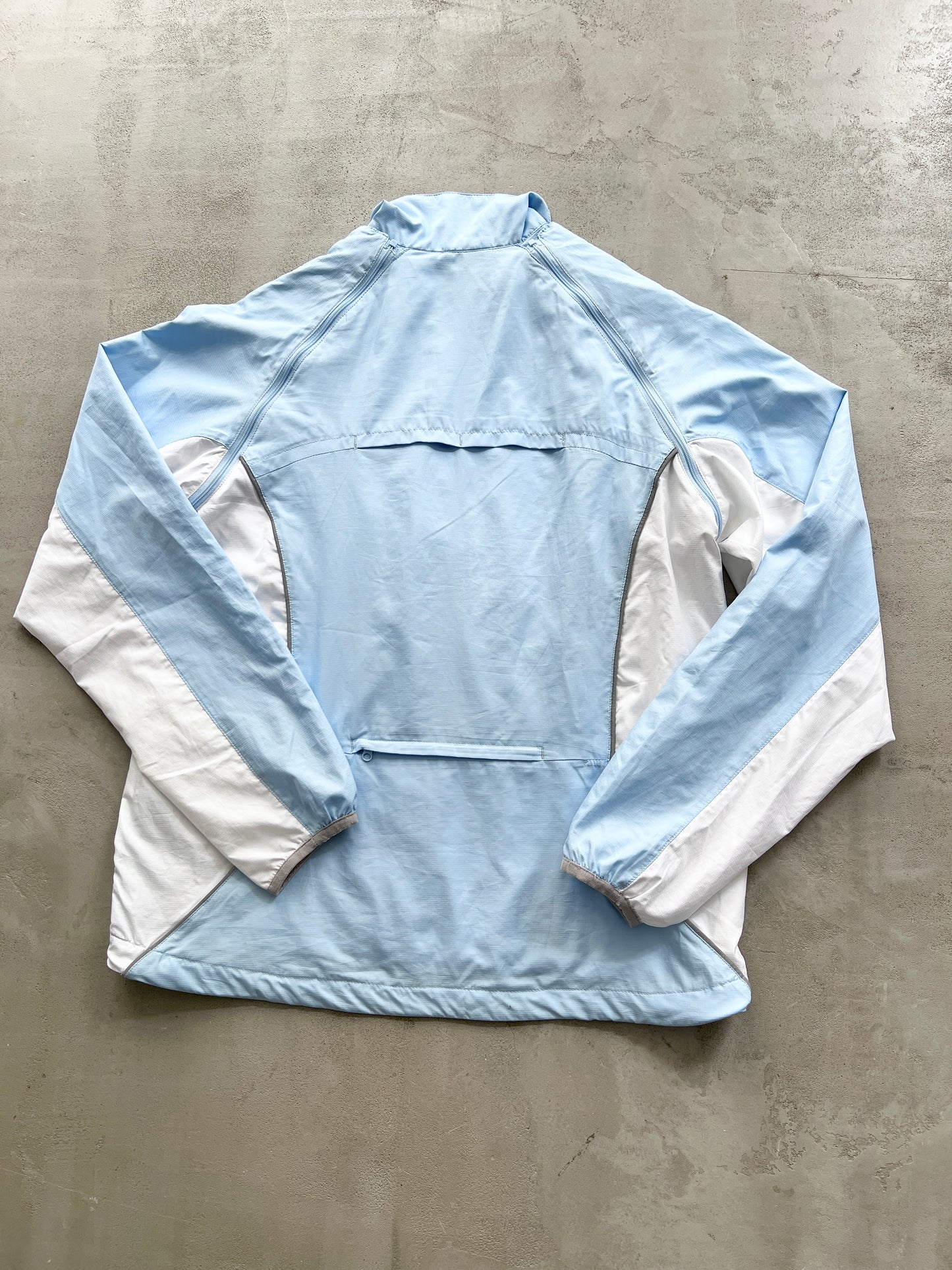 BABY BLUE NIKE TRACK JACKET/VEST CONVERTIBLE - 2000S - WMNS M