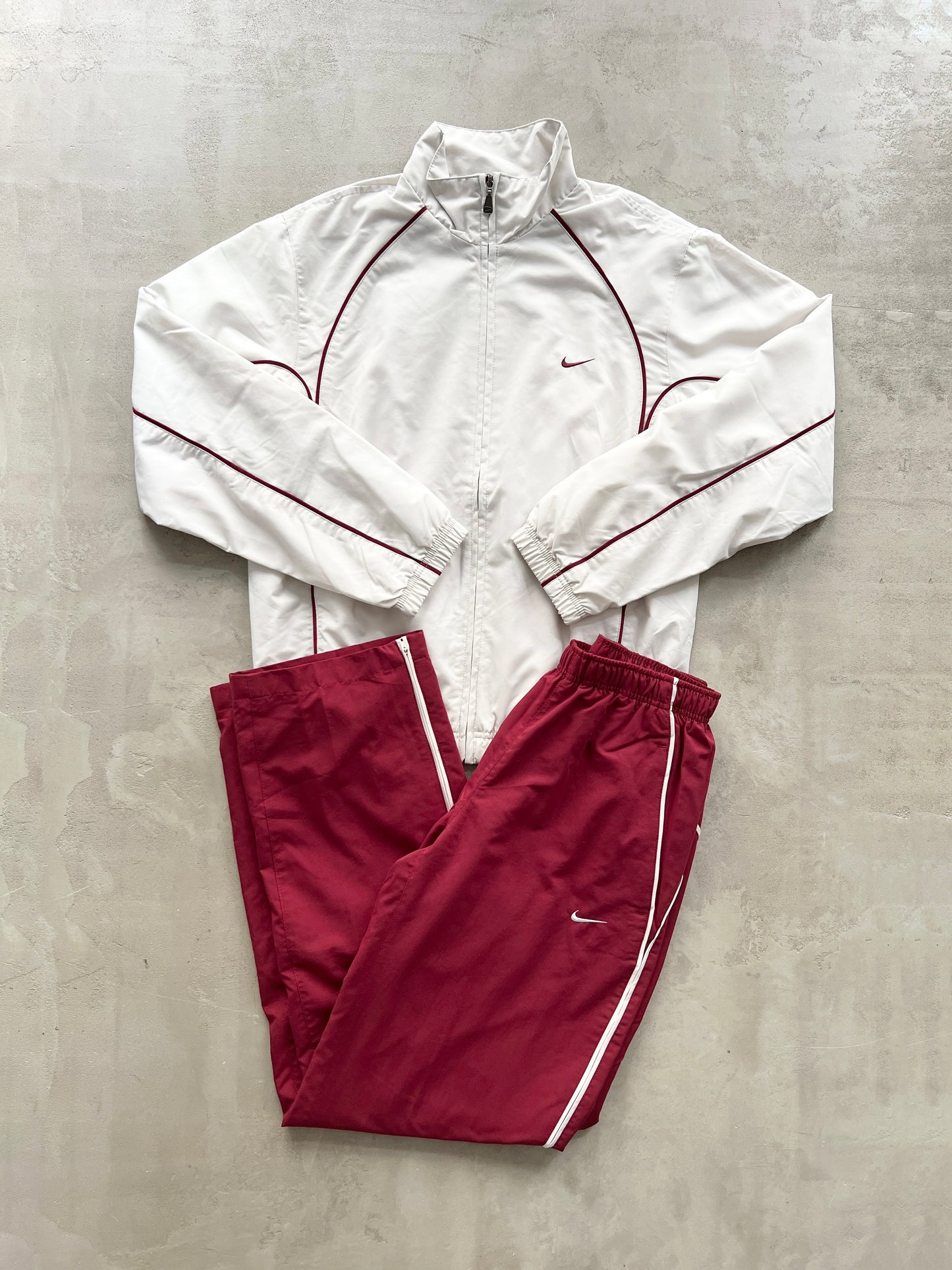 WINE RED NIKE TRACK PANTS - 2000S - M/S