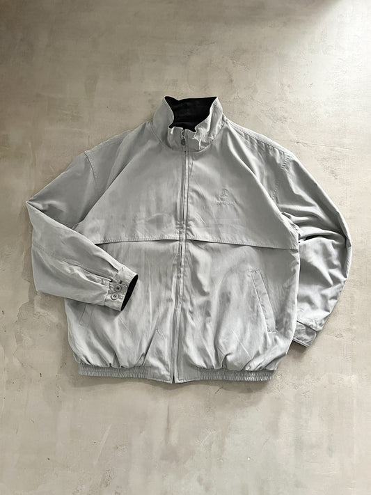 GREY/BLACK MERCEDES BENZ JACKET REVERSIBLE - 1990S - XL