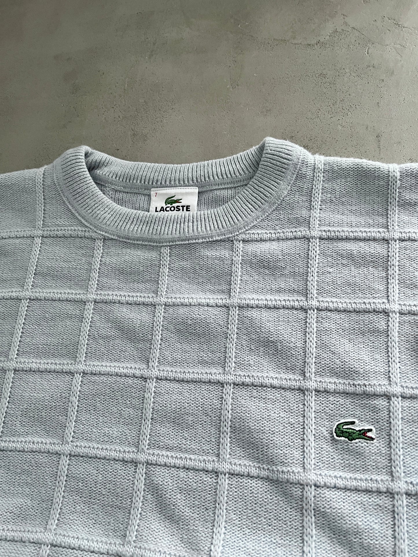 BABY BLUE LACOSTE KNIT SWEATER - 2000S - L/M