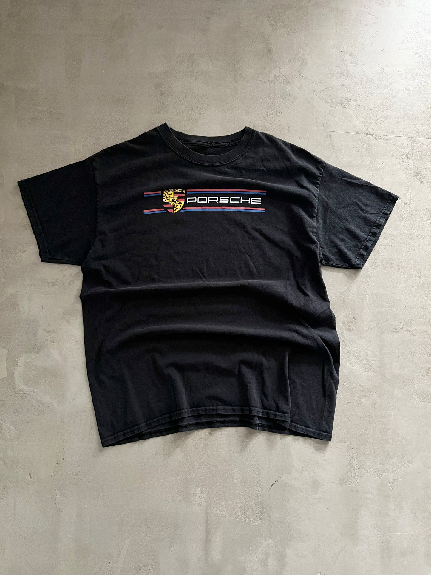 BLACK PORSCHE TEE - 1990S - M