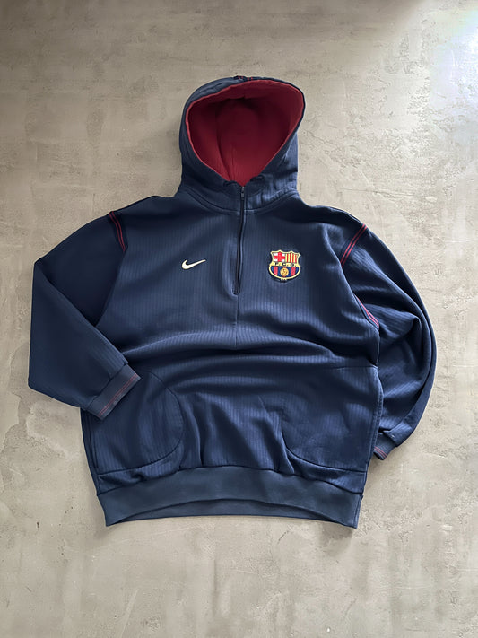 NAVY FC BARCELONA HOODIE - 1990S - XL