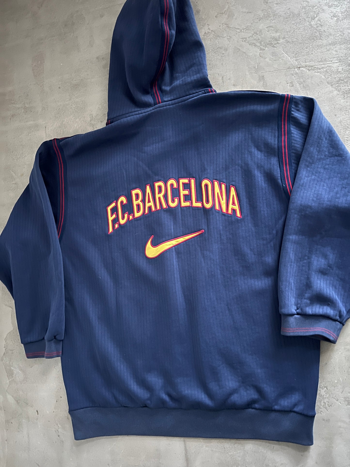 NAVY FC BARCELONA HOODIE - 1990S - XL