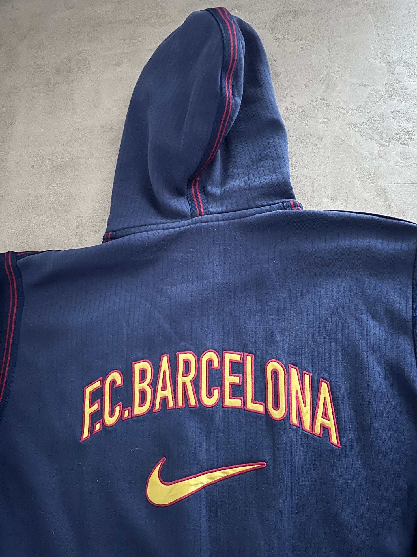 NAVY FC BARCELONA HOODIE - 1990S - XL