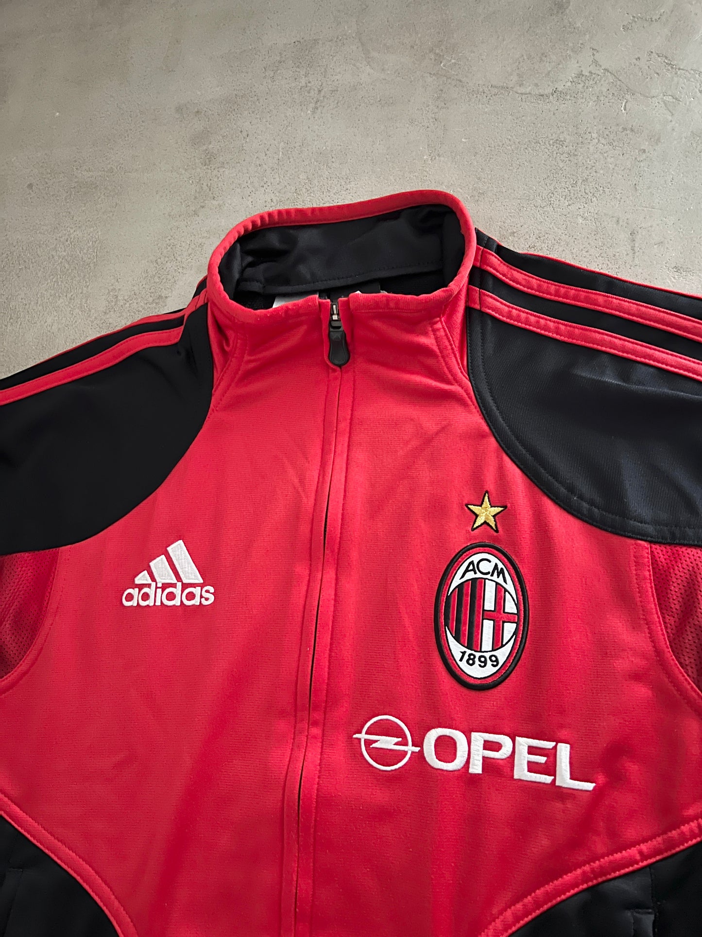 BLACK/RED AC MILAN TRACK JACKET - 2000S - S/M