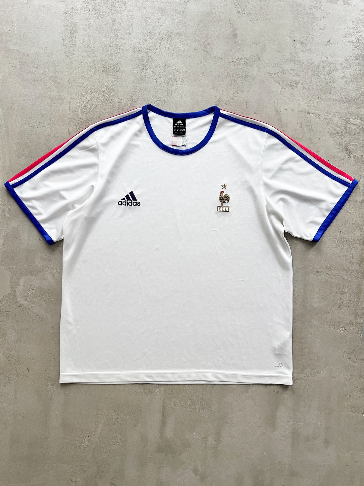 WHITE FRANCE ADIDAS JERSEY - 2000S - L/XL