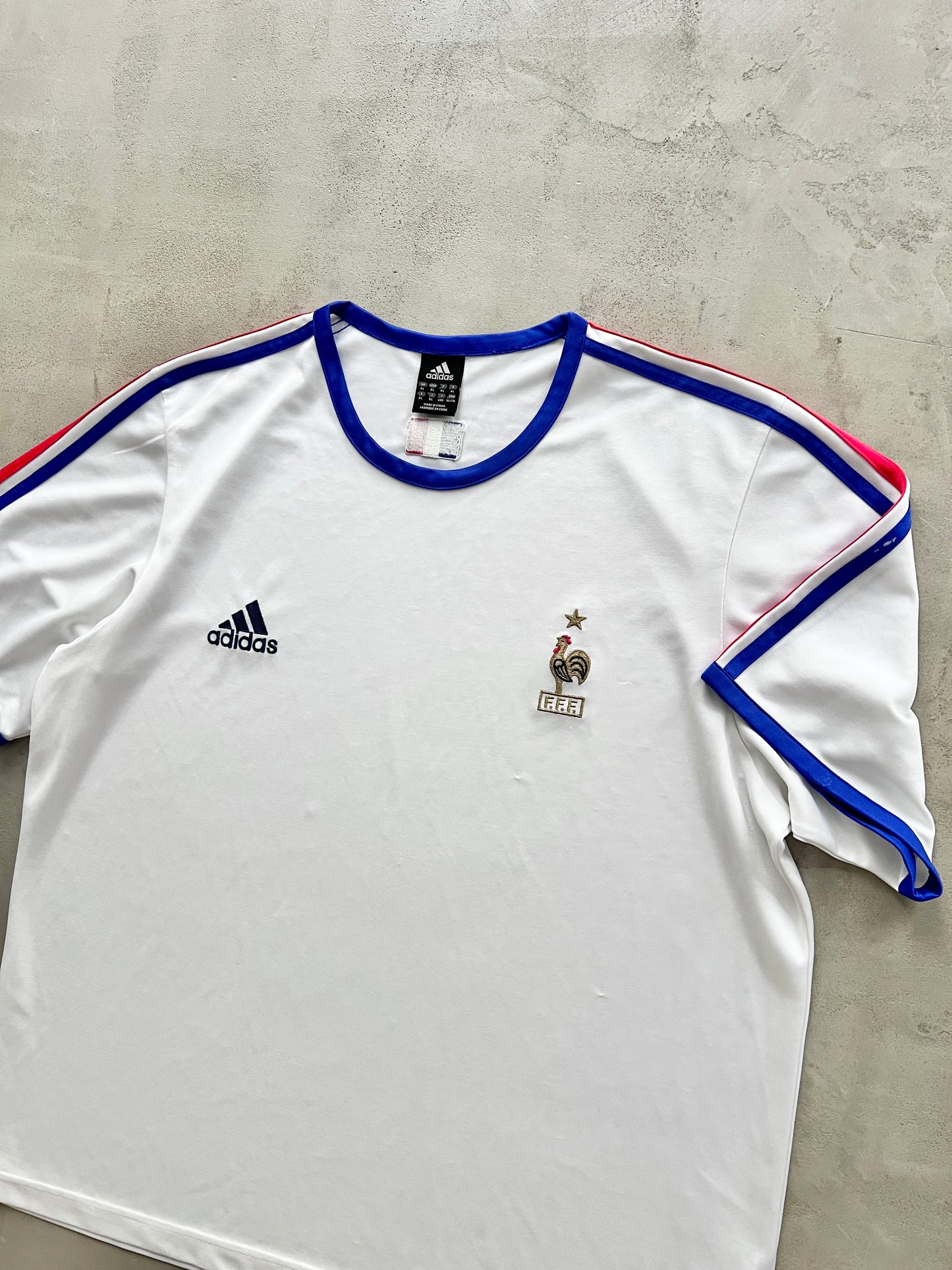 WHITE FRANCE ADIDAS JERSEY - 2000S - L/XL