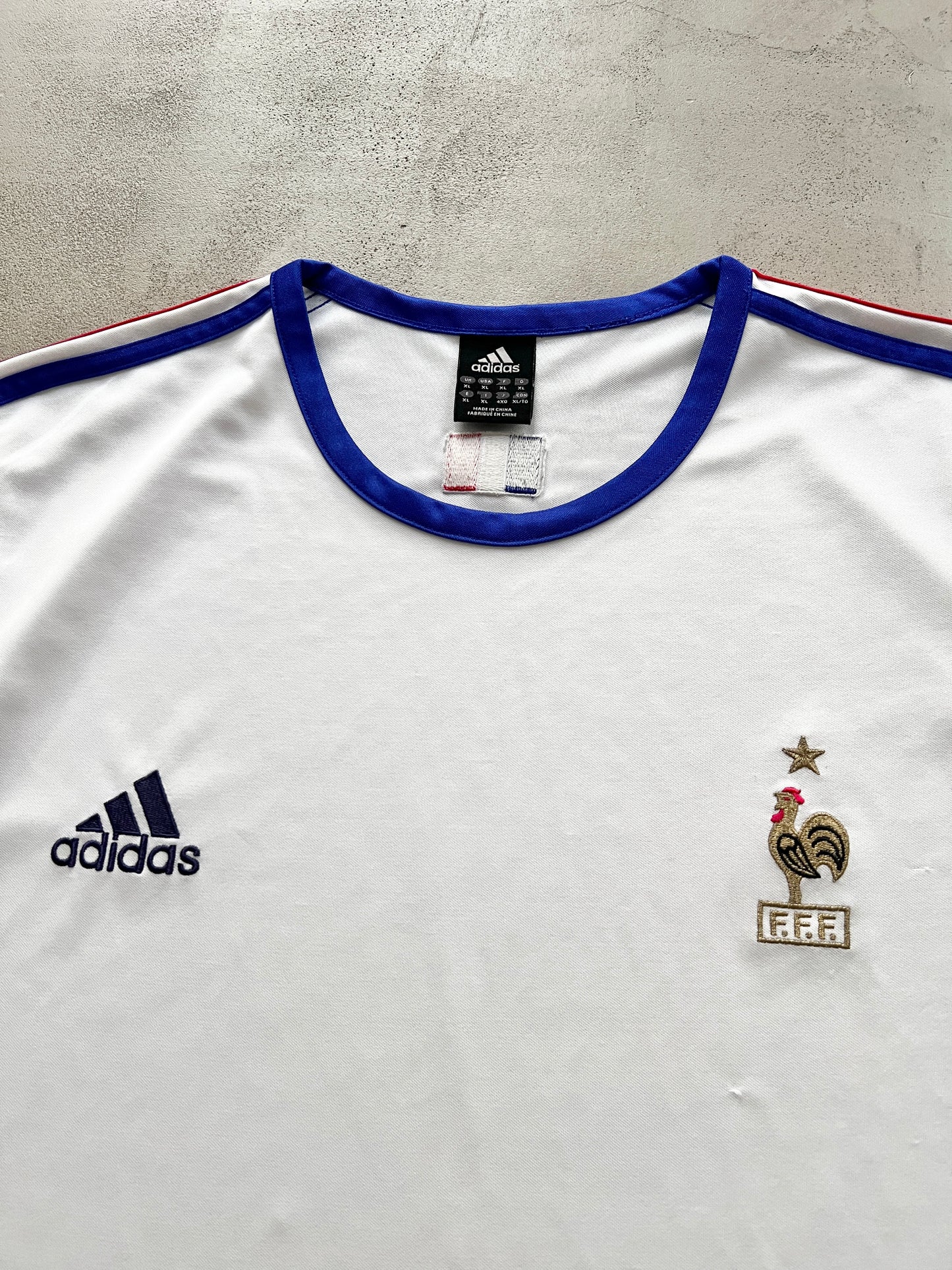 WHITE FRANCE ADIDAS JERSEY - 2000S - L/XL