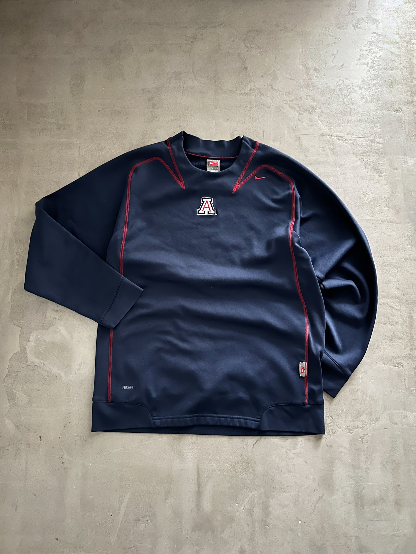 NAVY NIKE FOOTBALL SWEATER - 2000S - L/XL