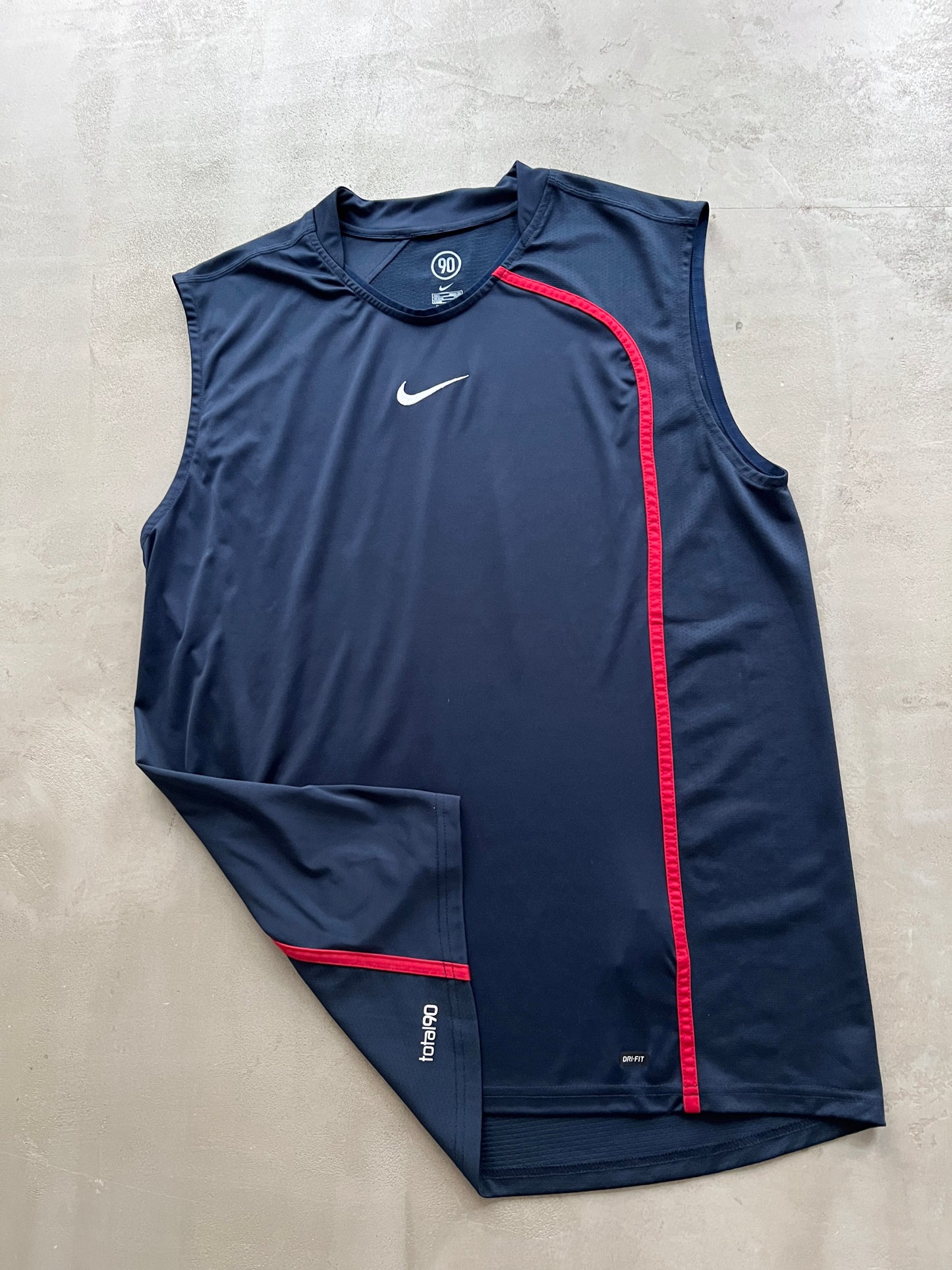 NAVY/RED NIKE TANKTOP JERSEY - 2000S - XL