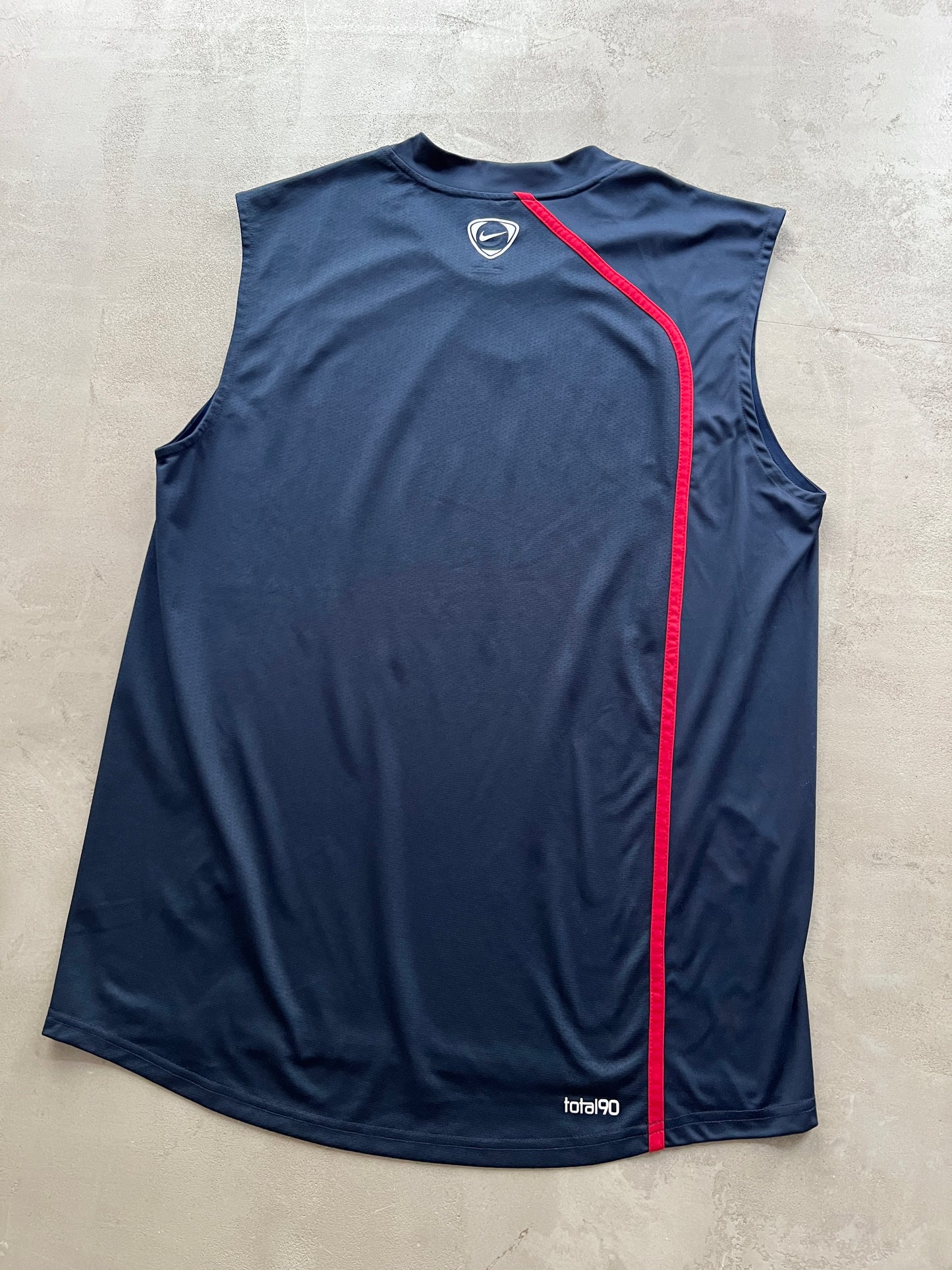 NAVY/RED NIKE TANKTOP JERSEY - 2000S - XL