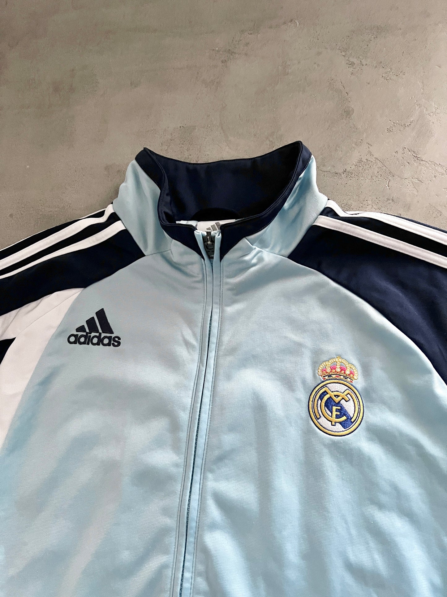 BABY BLUE REAL MADRID TRACK JACKET - 2000S - L/XL