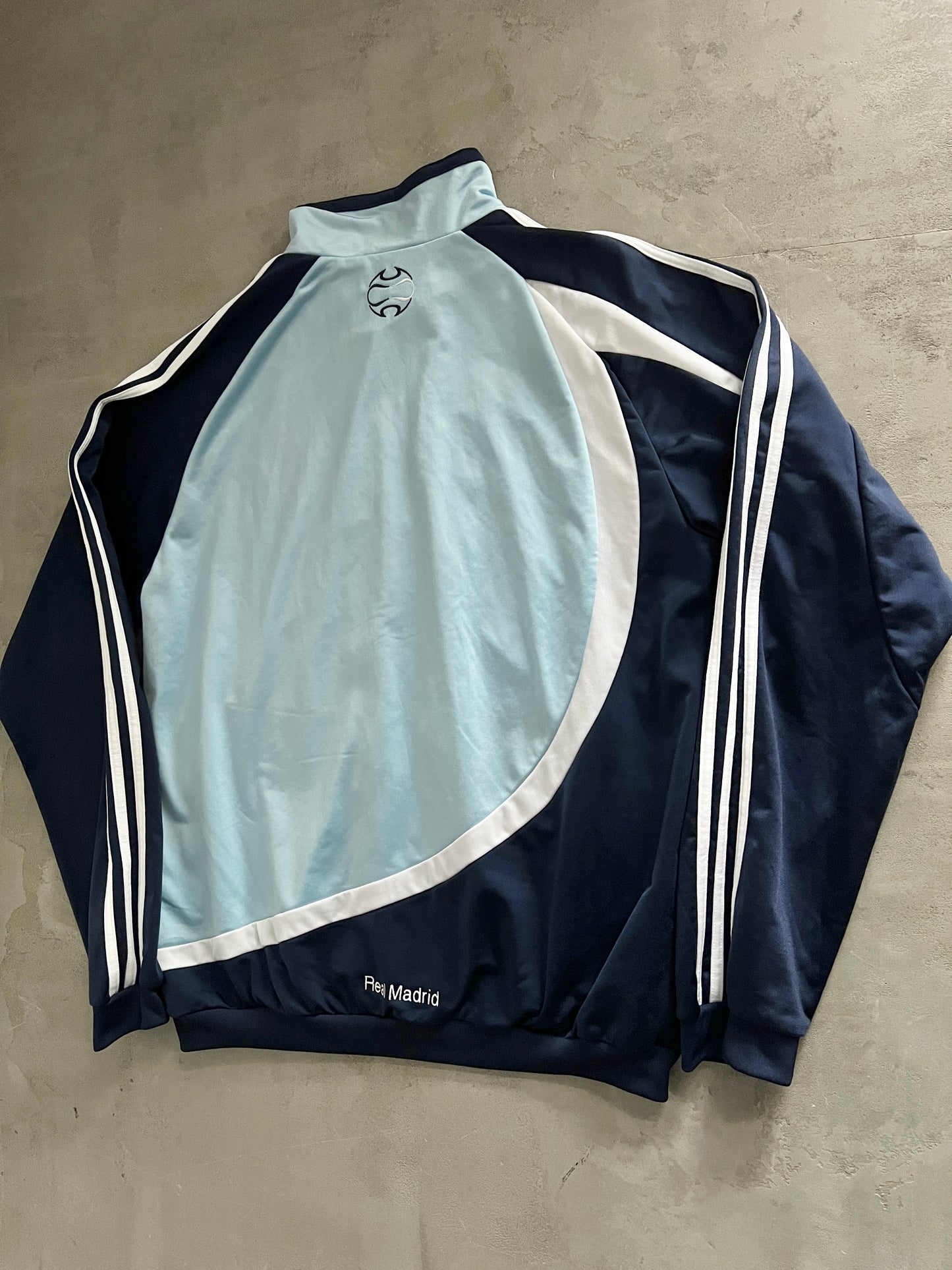 BABY BLUE REAL MADRID TRACK JACKET - 2000S - L/XL