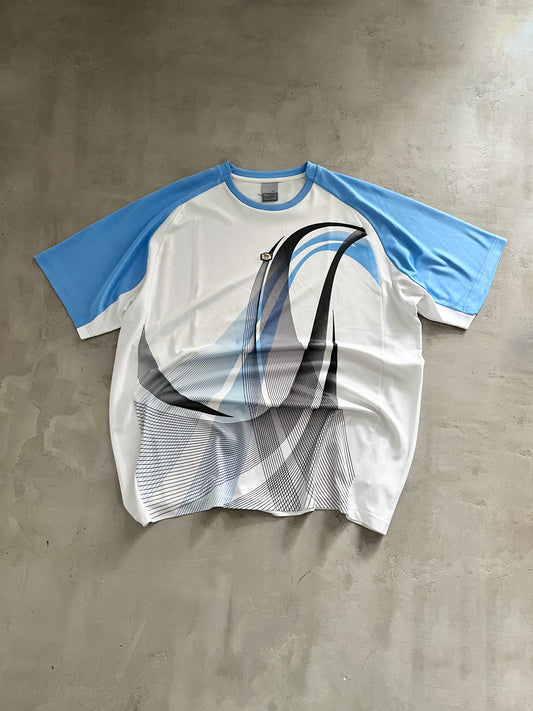 WHITE/BABY BLUE NIKE TN TEE - 2000S - XXL