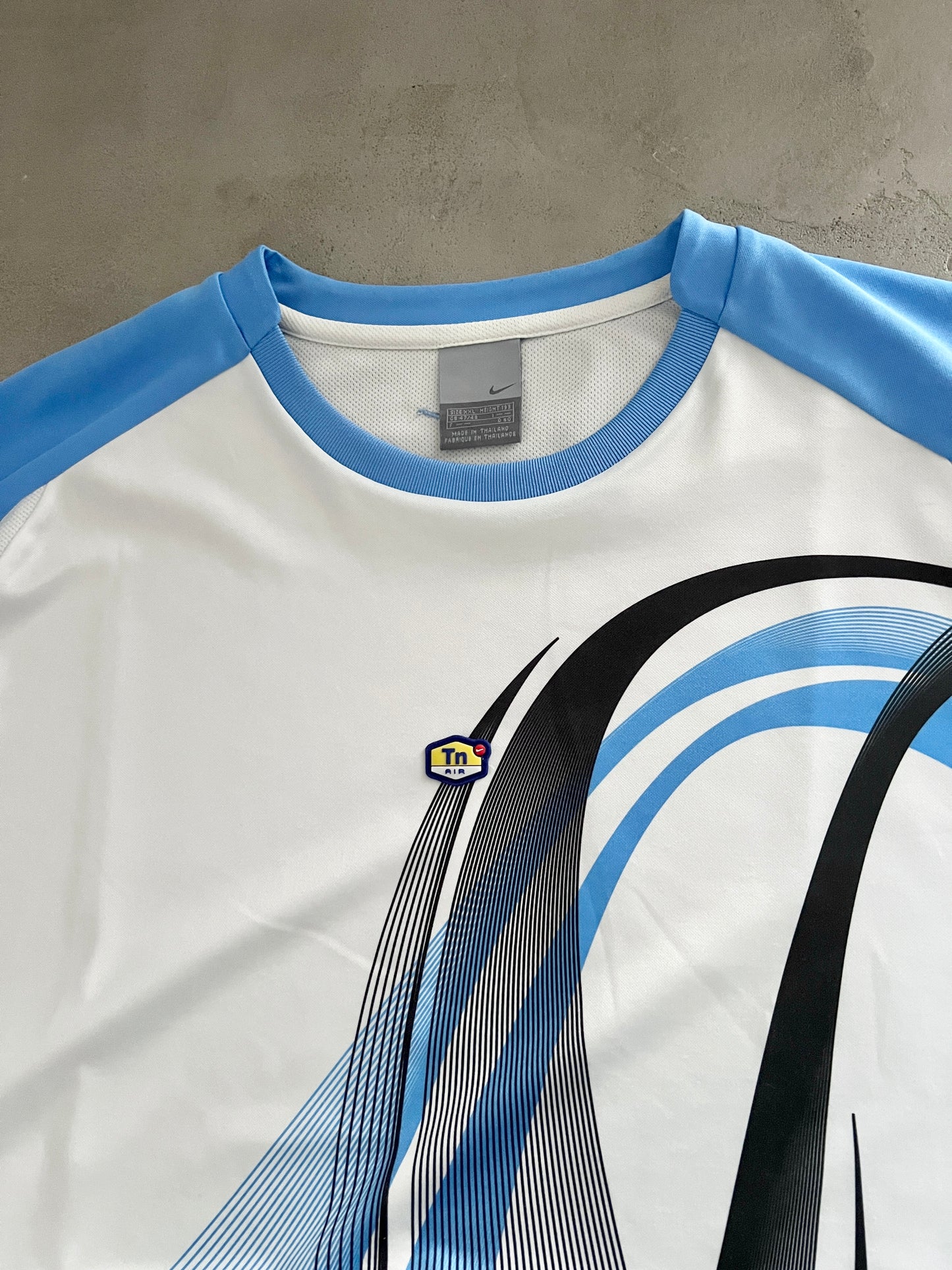 WHITE/BABY BLUE NIKE TN TEE - 2000S - XXL