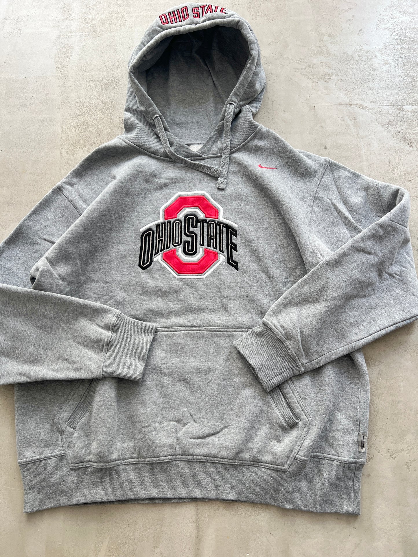 GREY NIKE OHIO STATE HOODIE - 1990S - XL