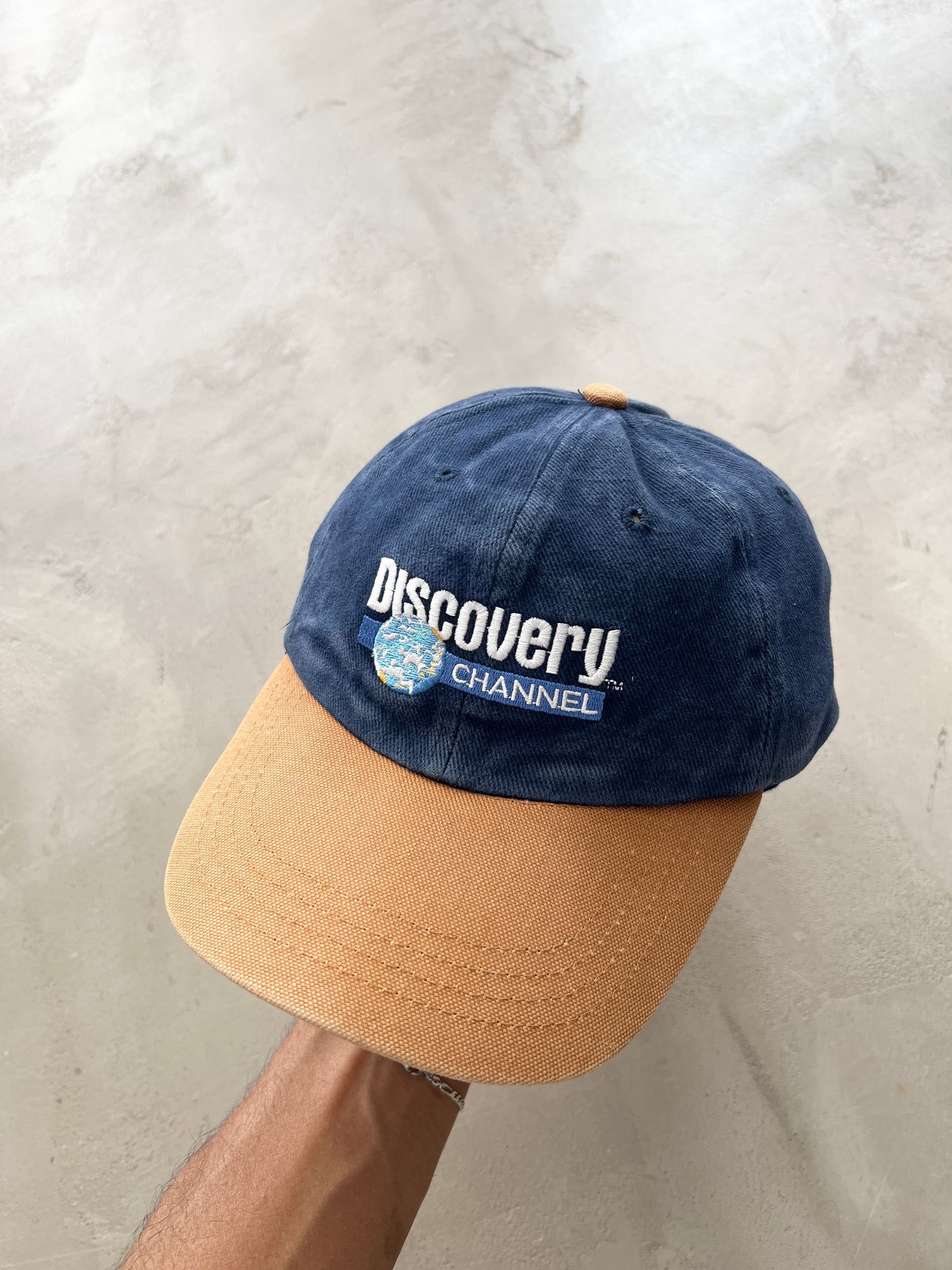 FADED NAVY DISCOVERY CHANNEL PROMO CAP - 1990S