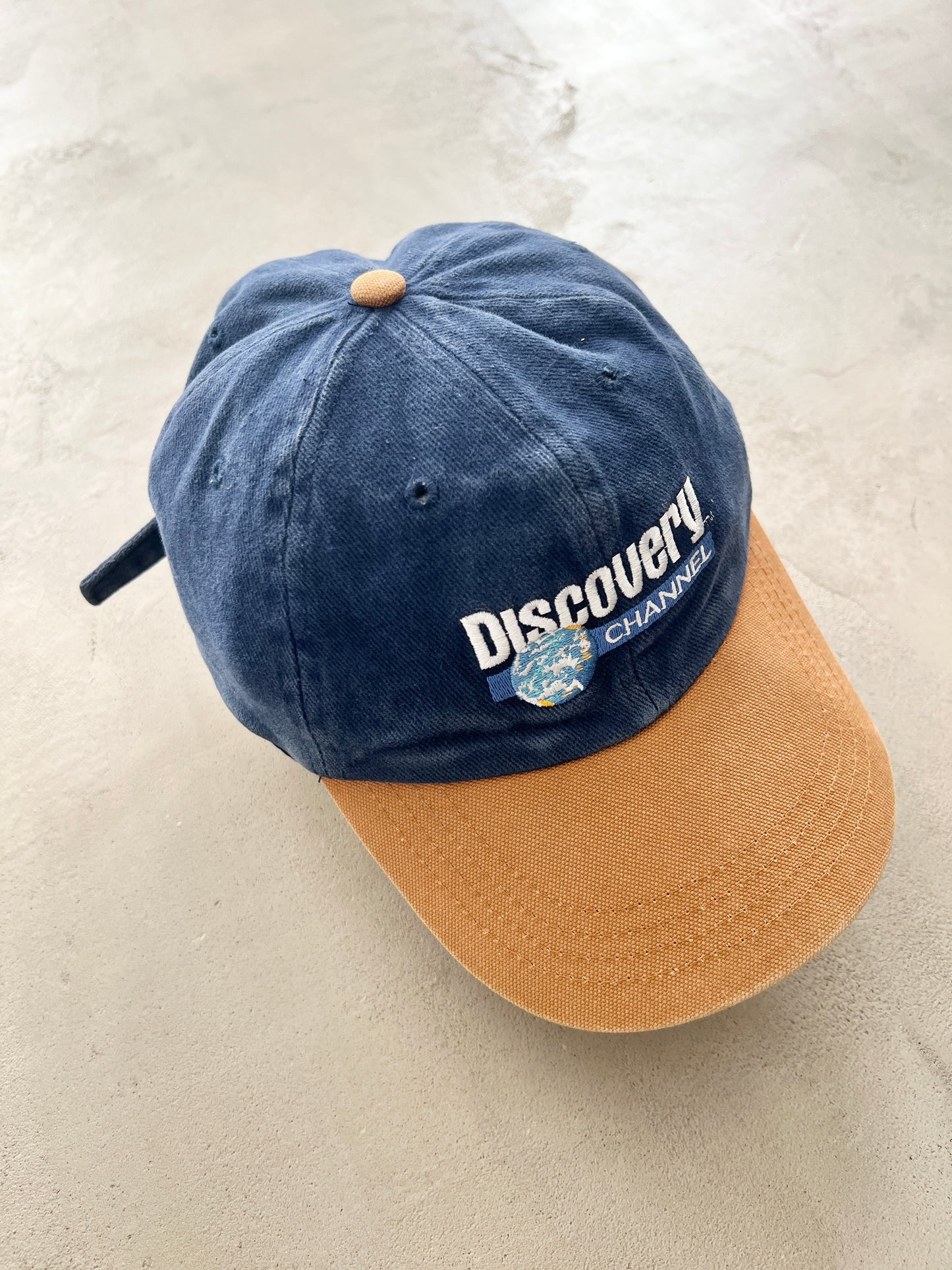 FADED NAVY DISCOVERY CHANNEL PROMO CAP - 1990S