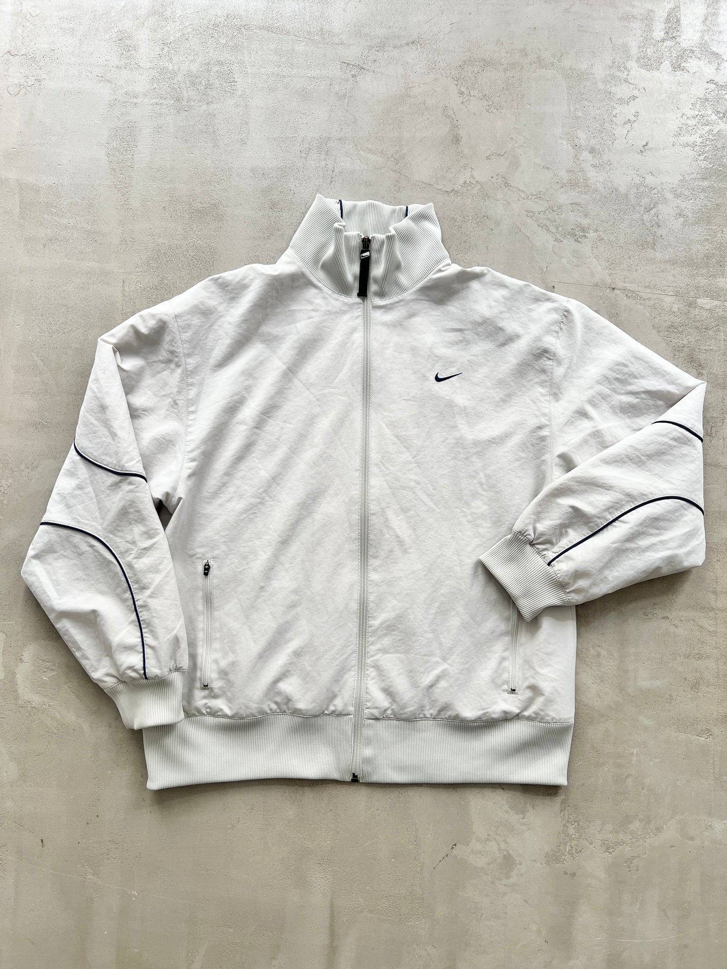 LIGHT BEIGE NIKE TRACK JACKET - 2000S - M