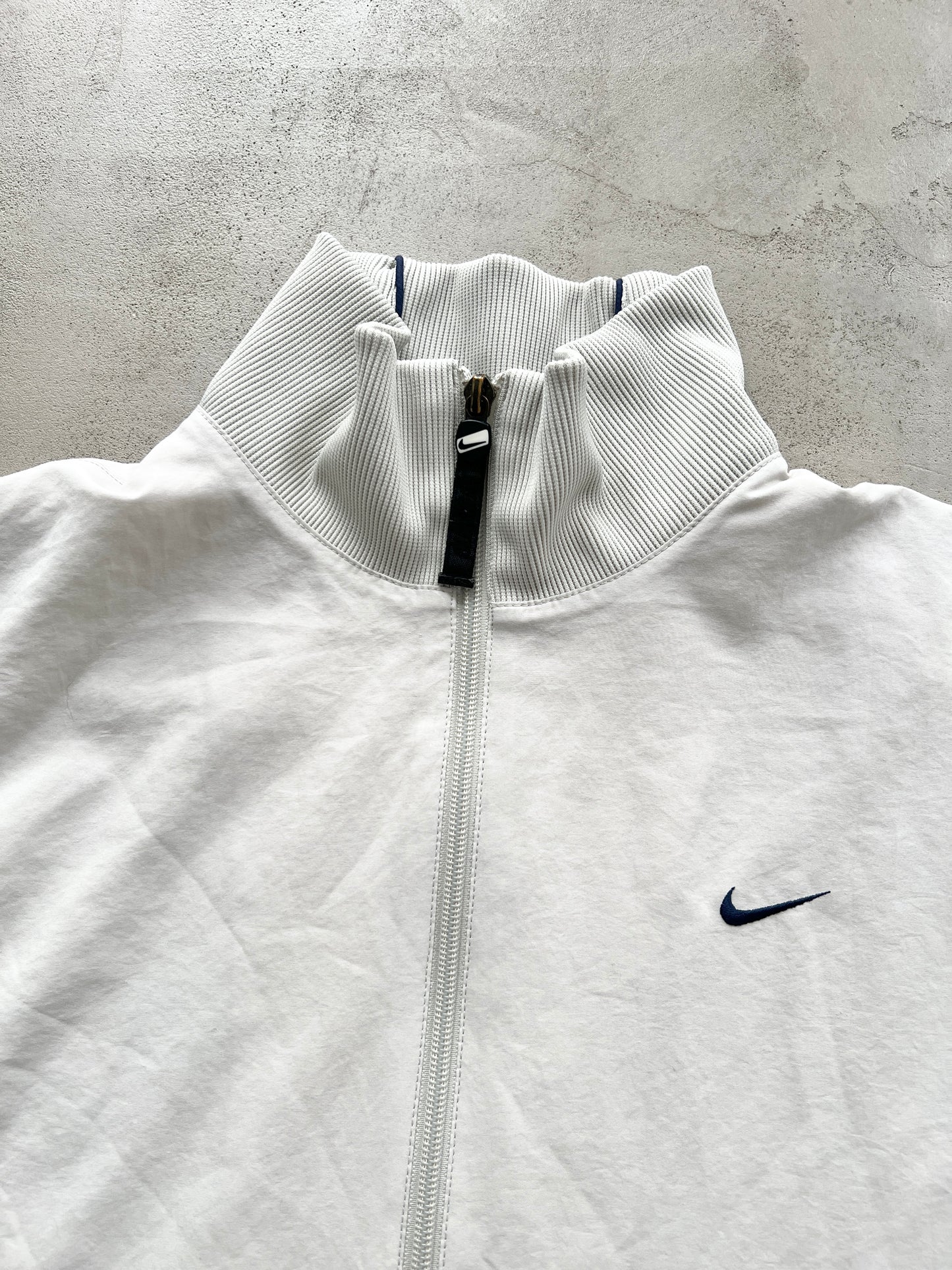 LIGHT BEIGE NIKE TRACK JACKET - 2000S - M