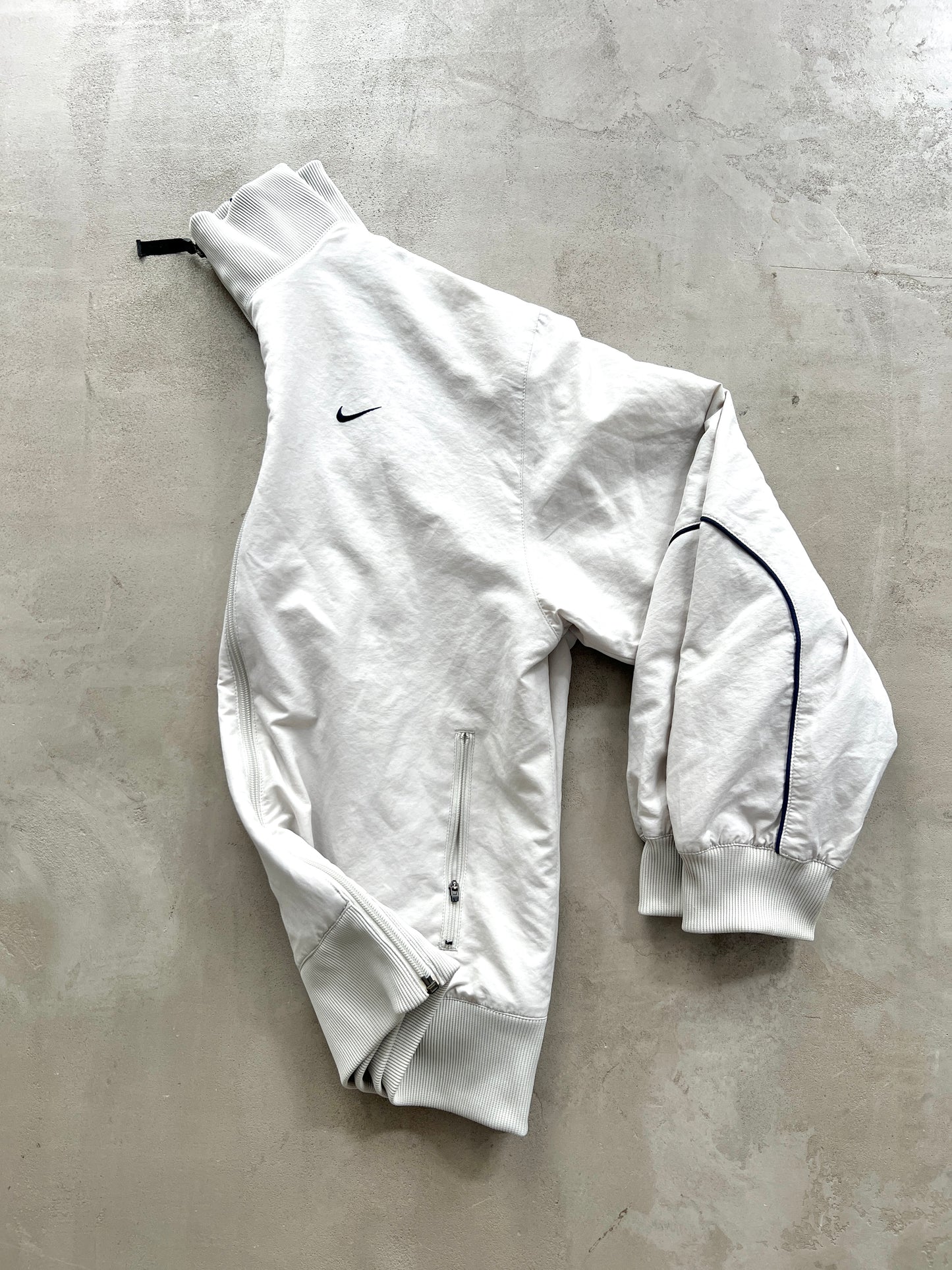 LIGHT BEIGE NIKE TRACK JACKET - 2000S - M