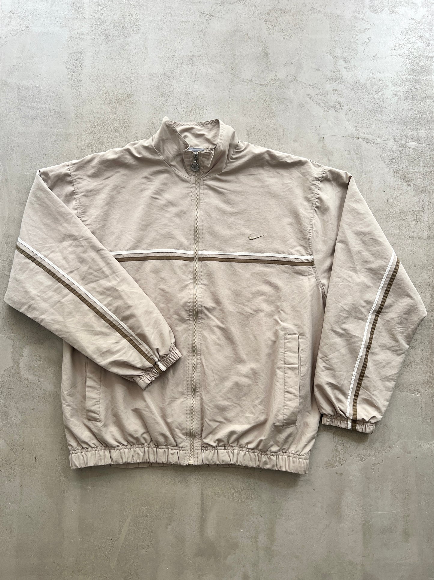 BEIGE NIKE TRACK JACKET - 2000S - L