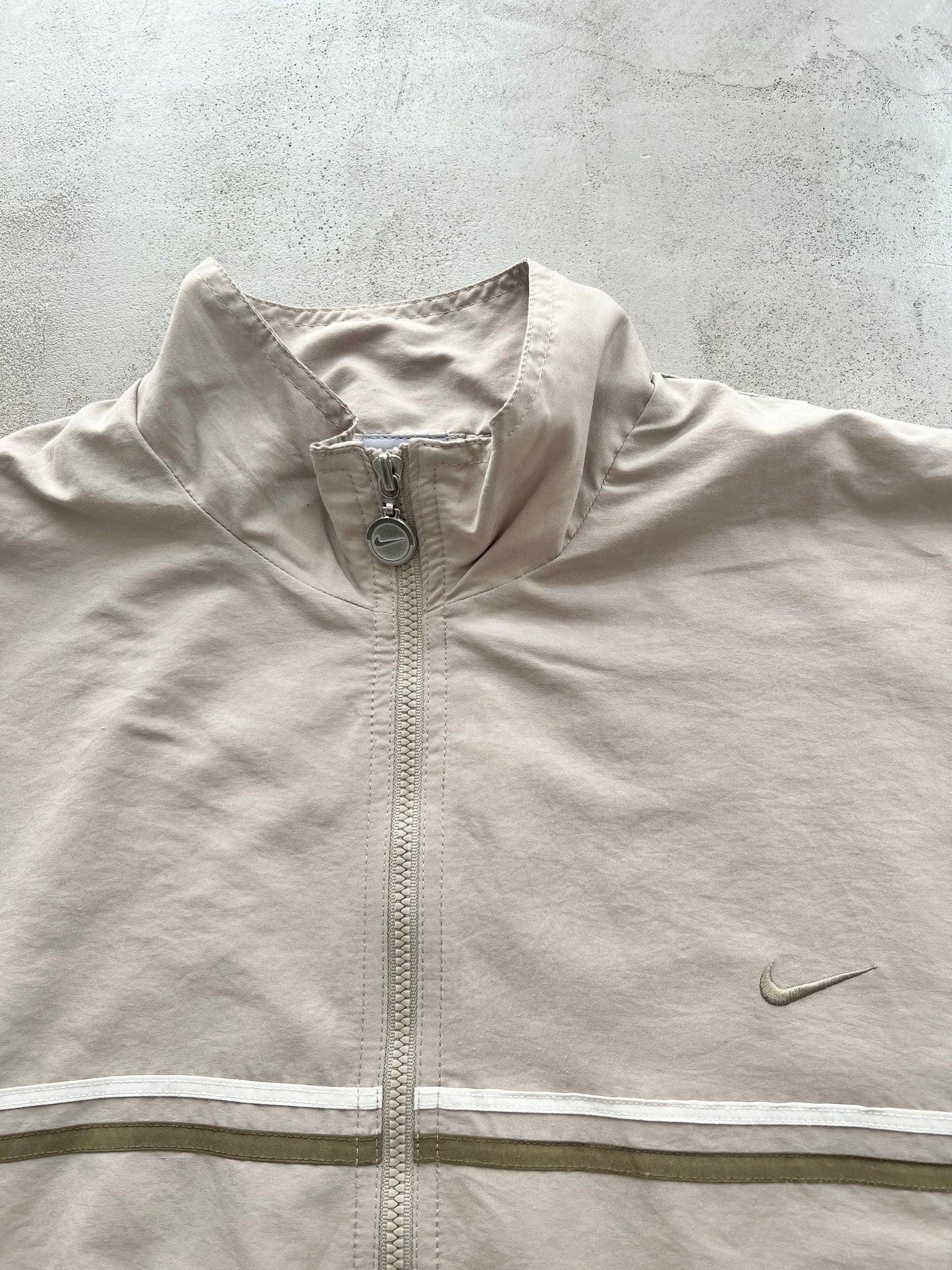 BEIGE NIKE TRACK JACKET - 2000S - L