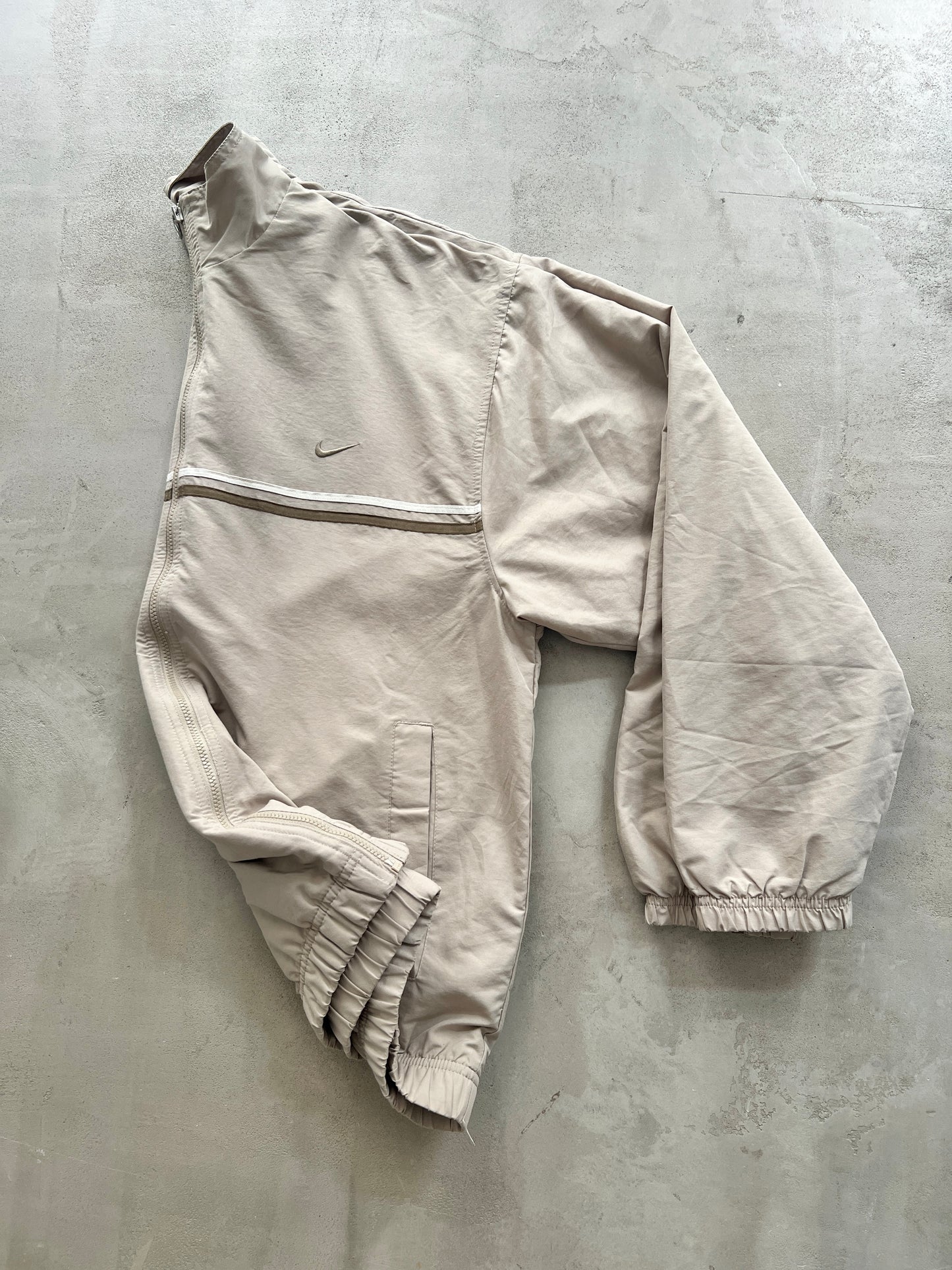 BEIGE NIKE TRACK JACKET - 2000S - L