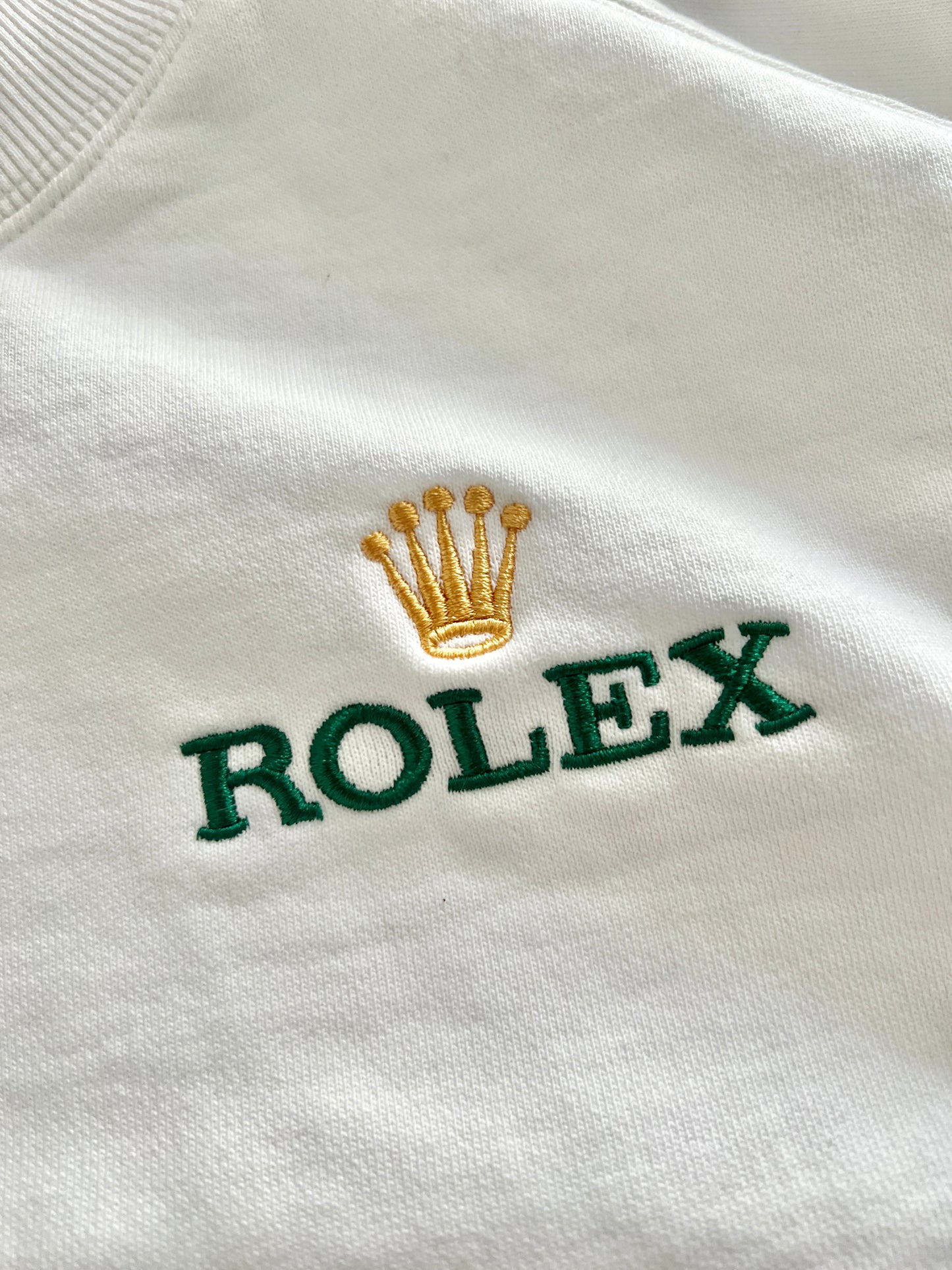 WHITE ROLEX SWEATER - 1990S - L/M