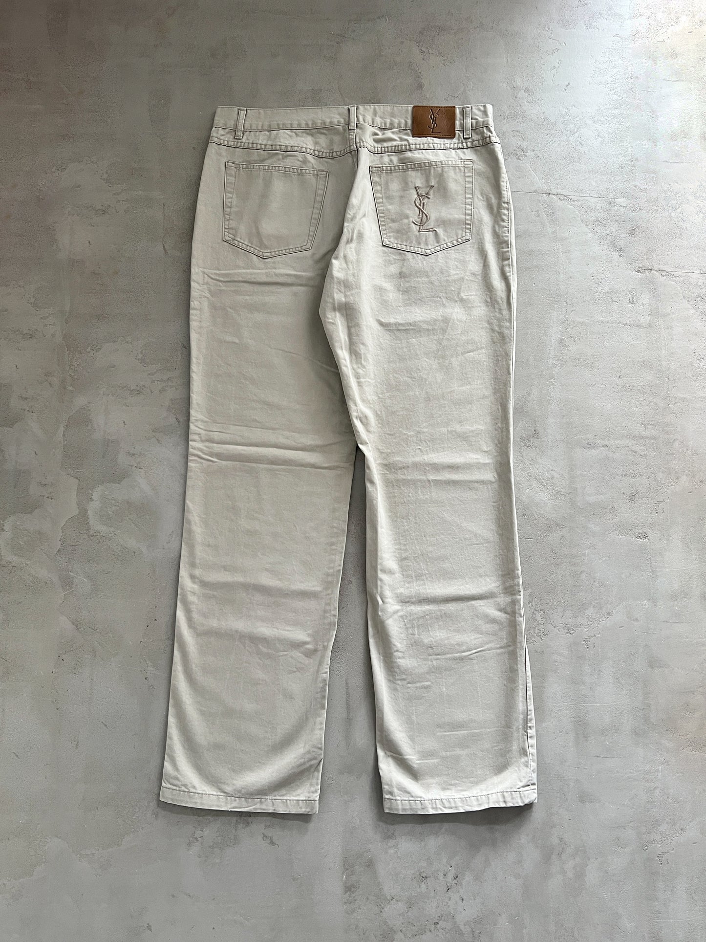 CREME YSL PANTS - 2000S - L/XL