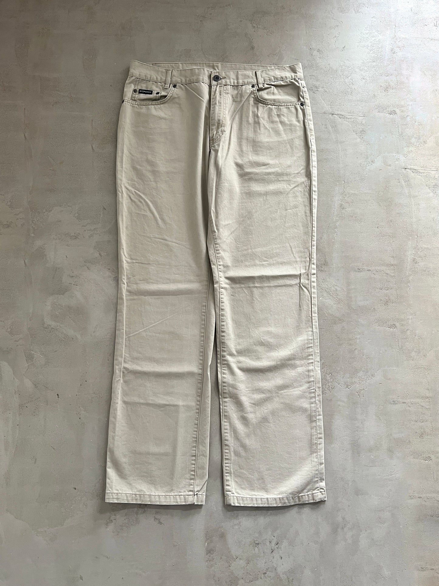 CREME YSL PANTS - 2000S - L/XL