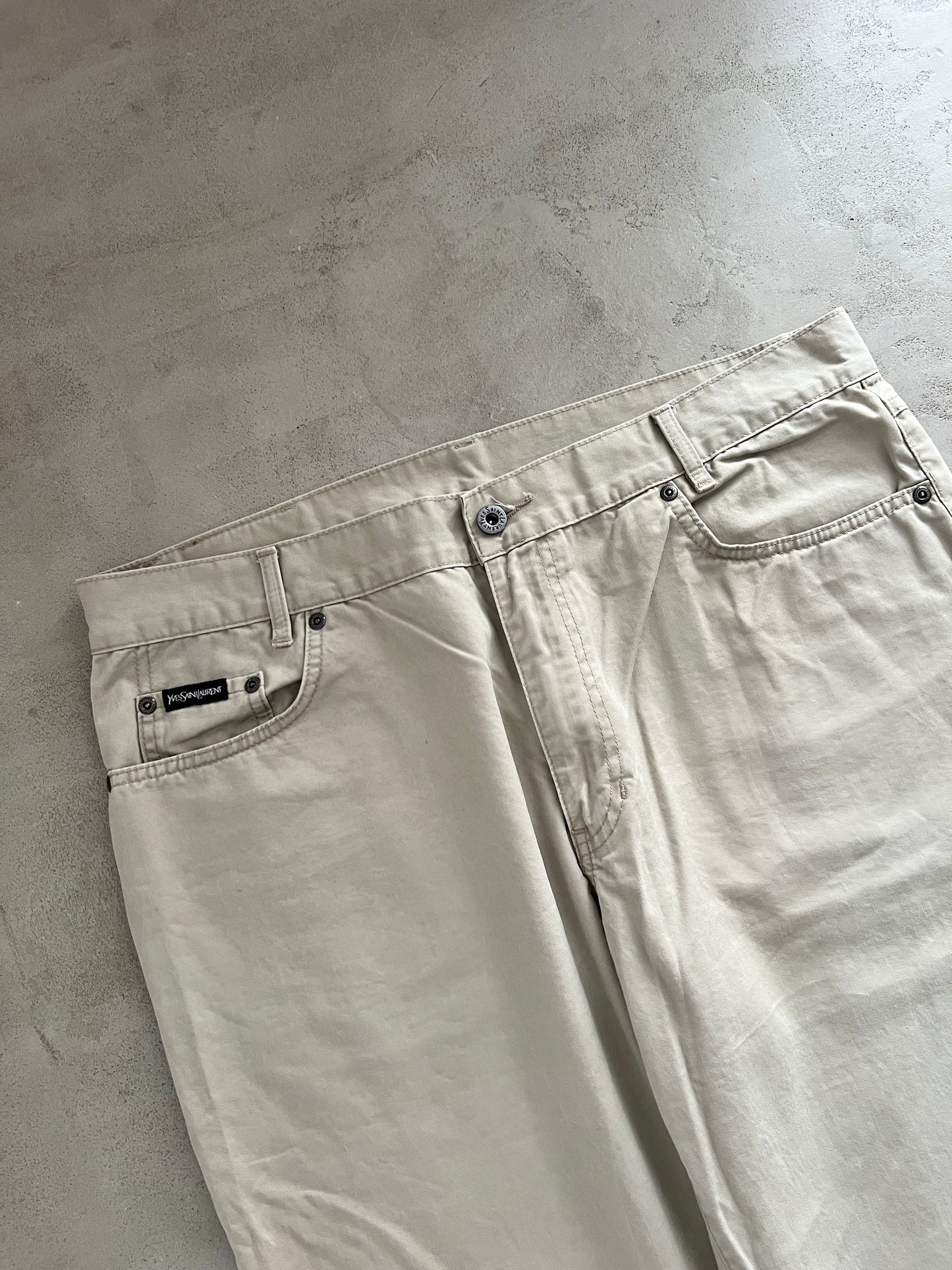 CREME YSL PANTS - 2000S - L/XL