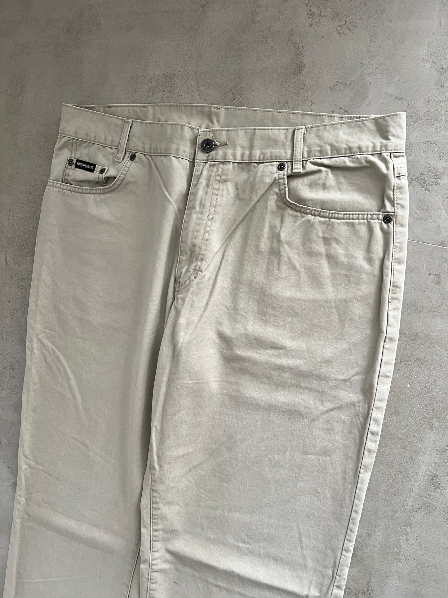 CREME YSL PANTS - 2000S - L/XL