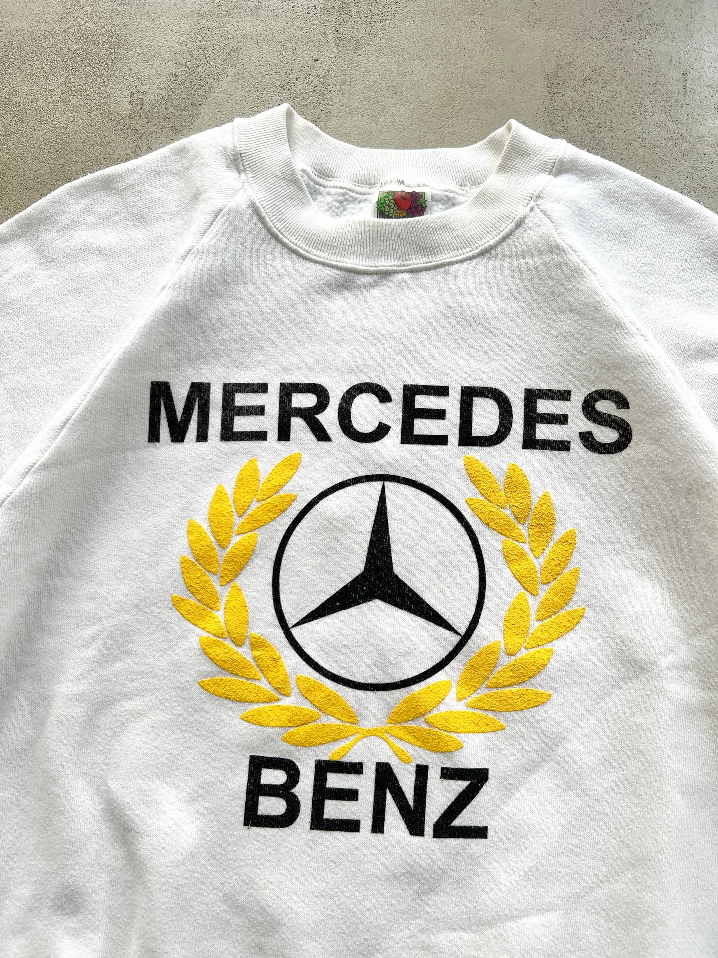 WHITE MERCEDES BENZ SWEATER - 1990S - S