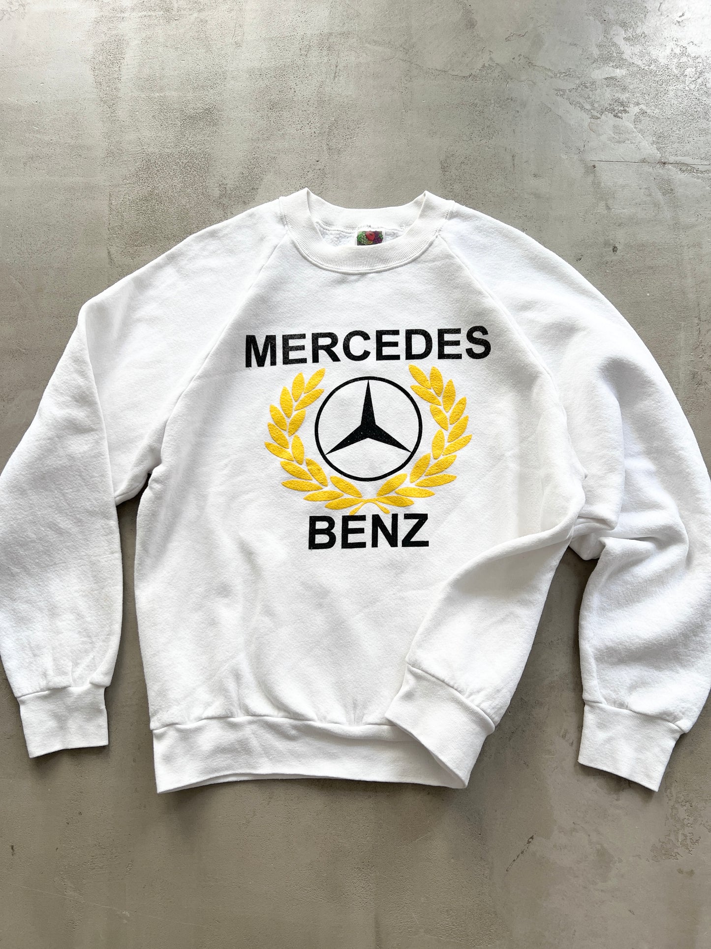 WHITE MERCEDES BENZ SWEATER - 1990S - S