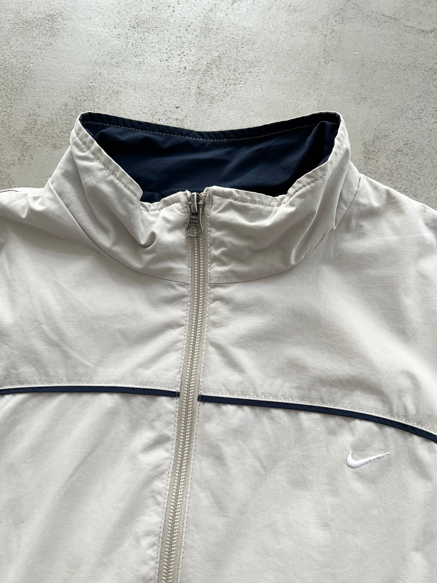 LIGHT BEIGE NIKE TRACK JACKET - 2000S - WMNS M/L