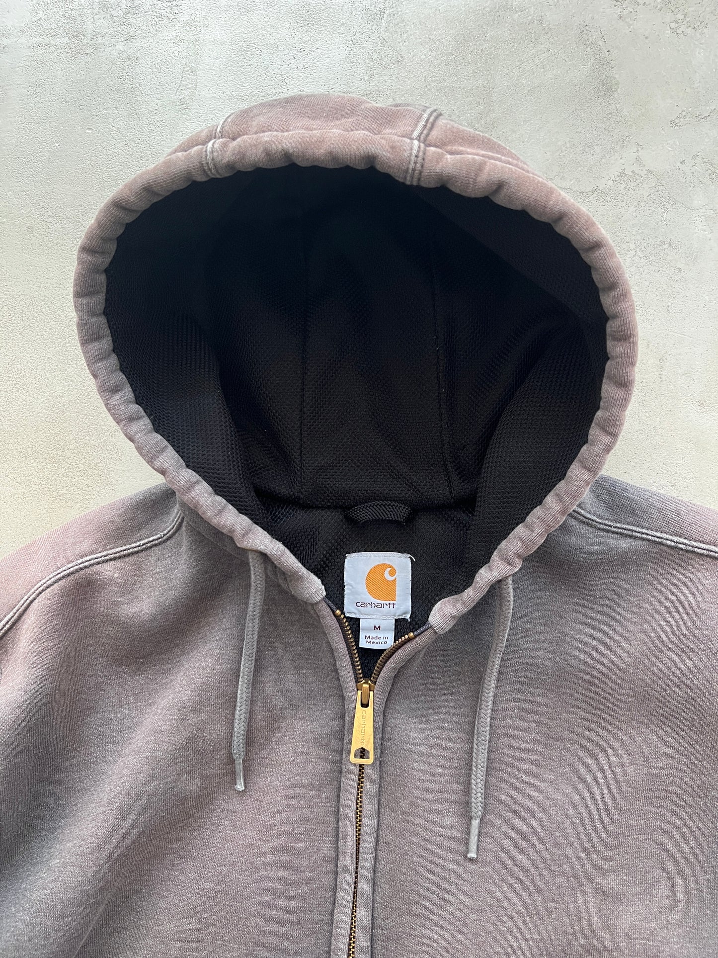 FADED MOCHA CARHARTT ZIP UP HOODIE - 1990S - L/XL